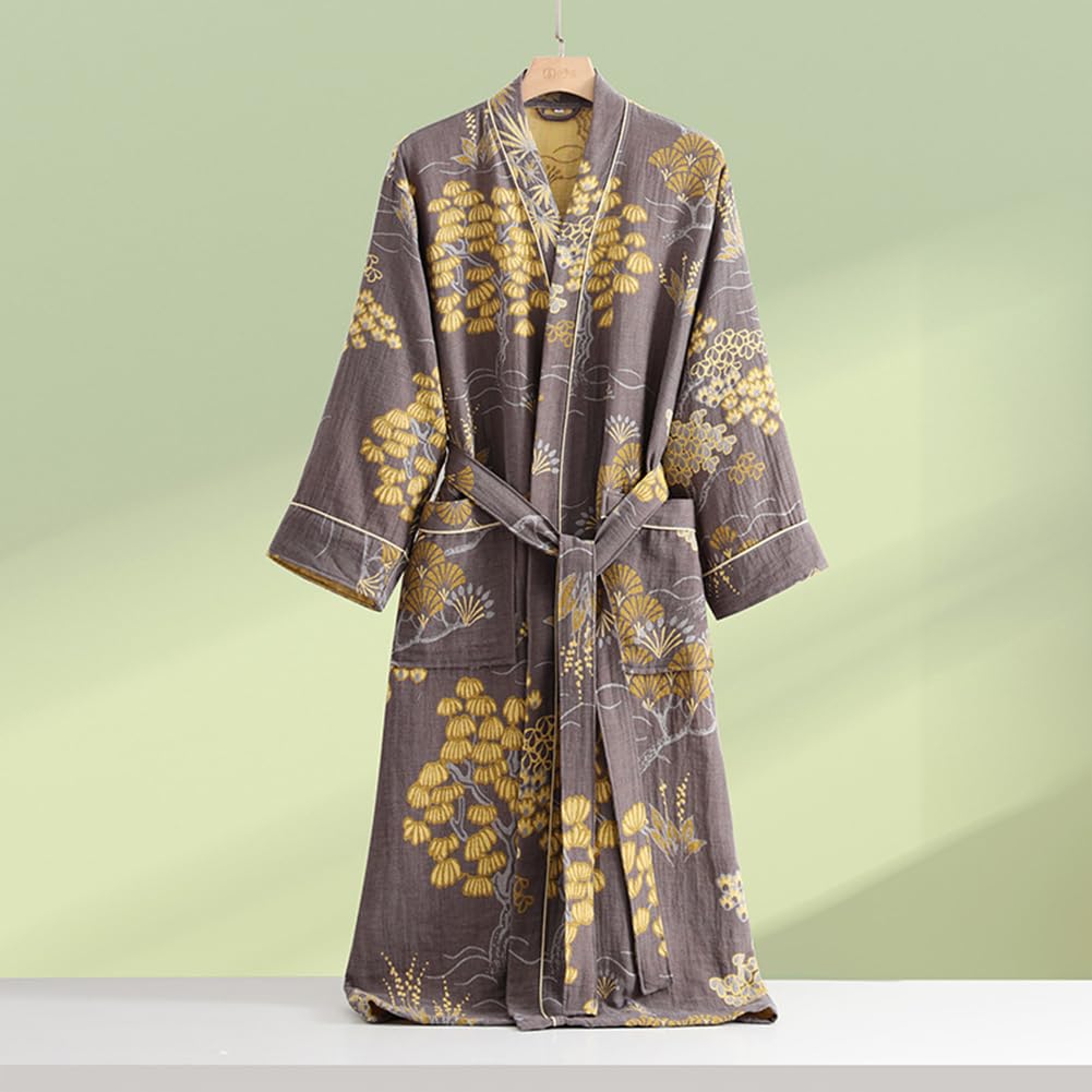 PRINCESS BRIDE Accappatoio unisex in cotone doppio strato garza traspirante pigiama morbido camicia da notte assorbente Yukata per hotel, casa