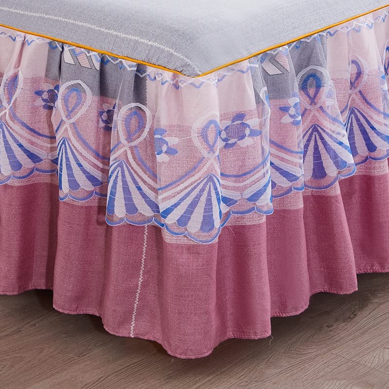Drap de lit élastique 180x200 anti-glissement avec dentelle - 3