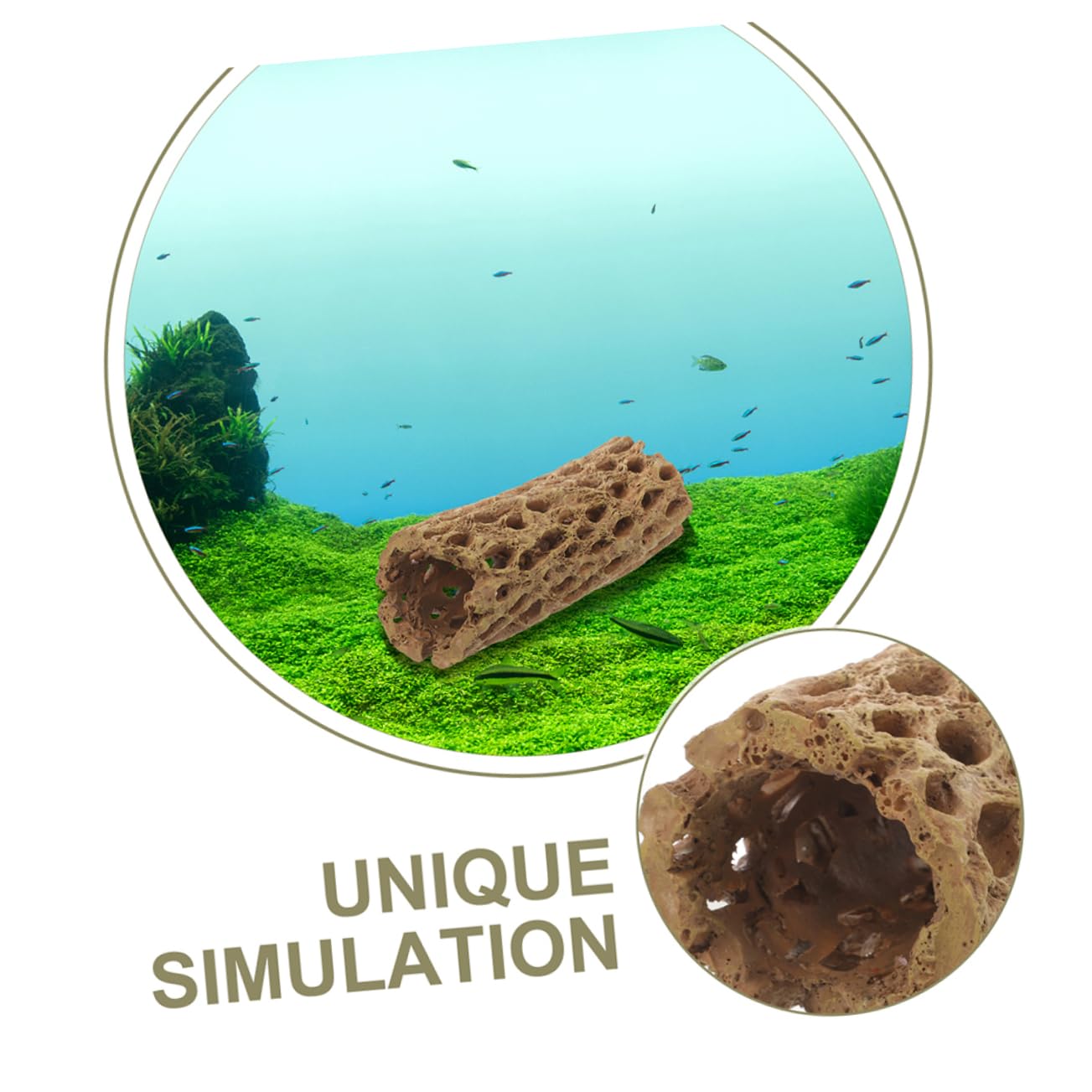 COLLBATH 2 Stück Garnelenversteck aus Harz Aquarium Dekoration Robustes Garnelenversteck Natürliches Aquarium Ornament für Garnelen und Kleine Fische