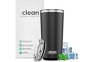 The Clean Hydration Insulated Ceramic Travel Tumbler