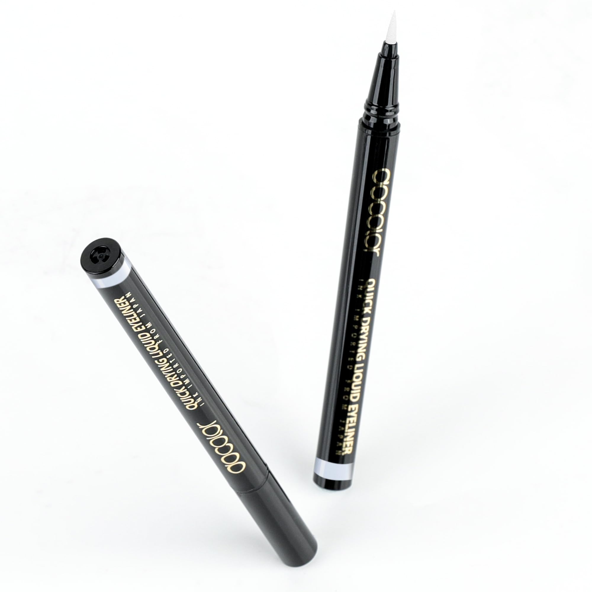 docolor Eyeliner, 2PCS White Liquid Eyeliner Waterproof Eye Liner Pen Super Slim Precise All Day White Eye Pencils Professional Makeup Liquid Eye