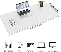 Vista 2 de Leather Desk Protector, 47in*23.7in Large Mat with Natural Cork & PU Leather, Mouse Pad, Non-Slip Office Mat, Waterproof Writing Pad for Office and