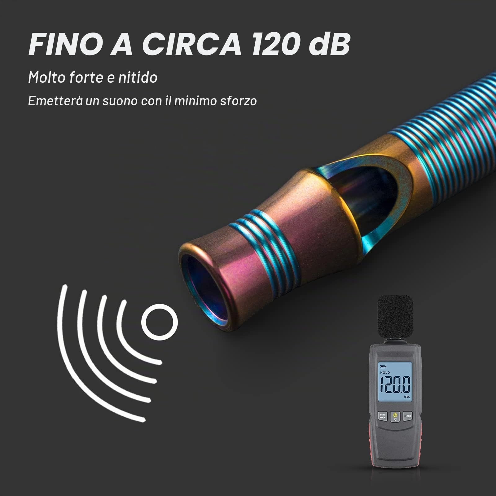 TISUR Titanium Loud Whistle01, Titanio Forte fischio Uomini e Donne