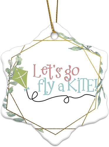 Let's Go Fly A Kite, primavera, cometa, cometa voladora, verano, camisa de primavera, primavera para niños, decoración de árbol de arte, adorno de