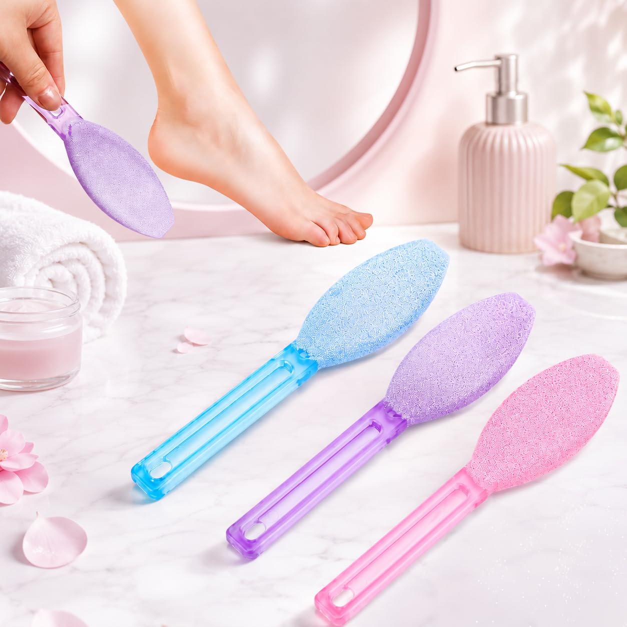 Ergonomic Pedicure Foot Exfoliating Stone designed to gently remove dead skin, Multifunctional Heel & Foot Scrubber for Home & Salon Use, Pedicure Foot File Suitable for daily use and all skin types.Pack-3-image-41