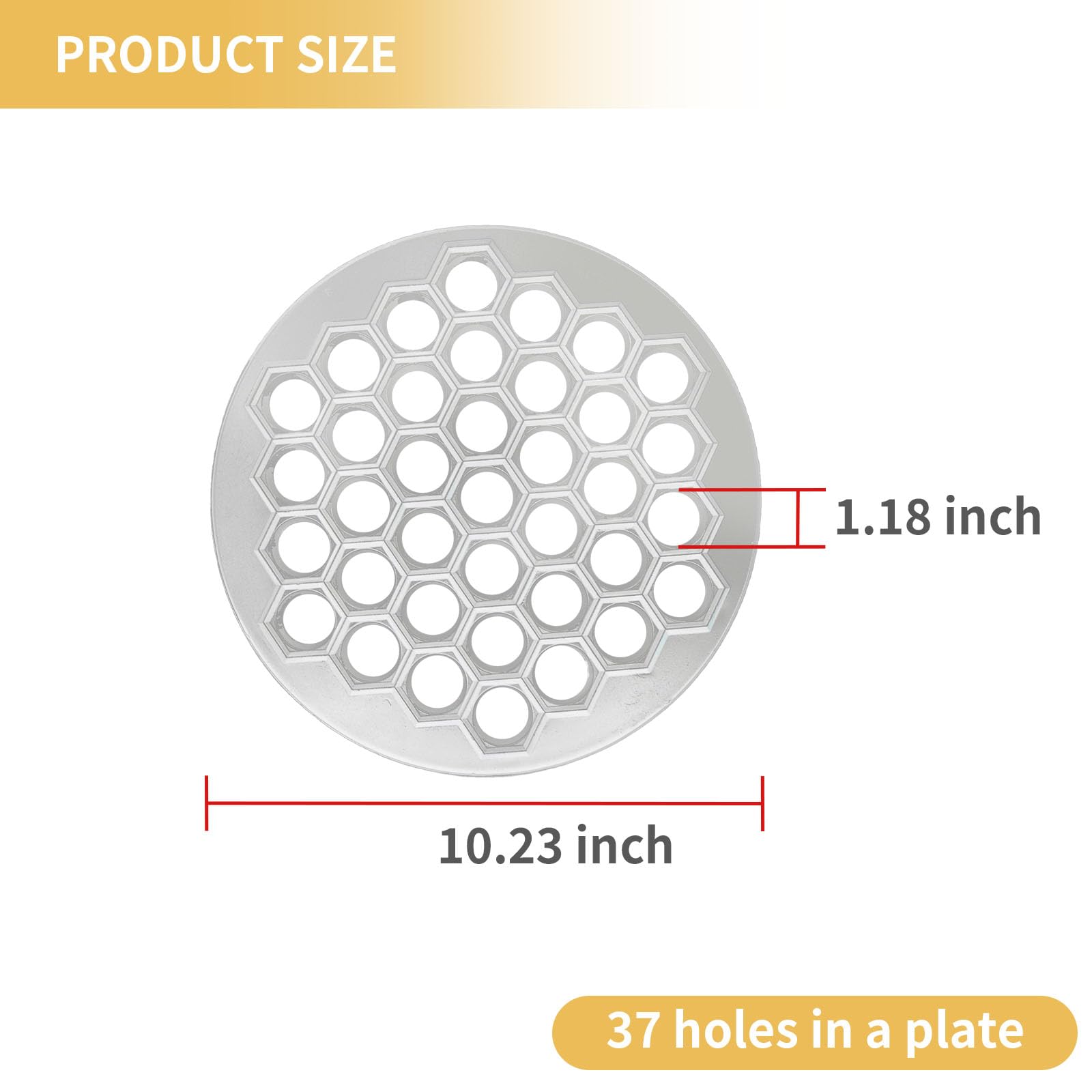 Hoypeyfiy Russian Pelmeni Maker, Dumplings Mold, Metal Ravioli Maker, Pelmeni Meat Dumplings Maker, 37 Holes Handmade Dumpling Cutter, Silver