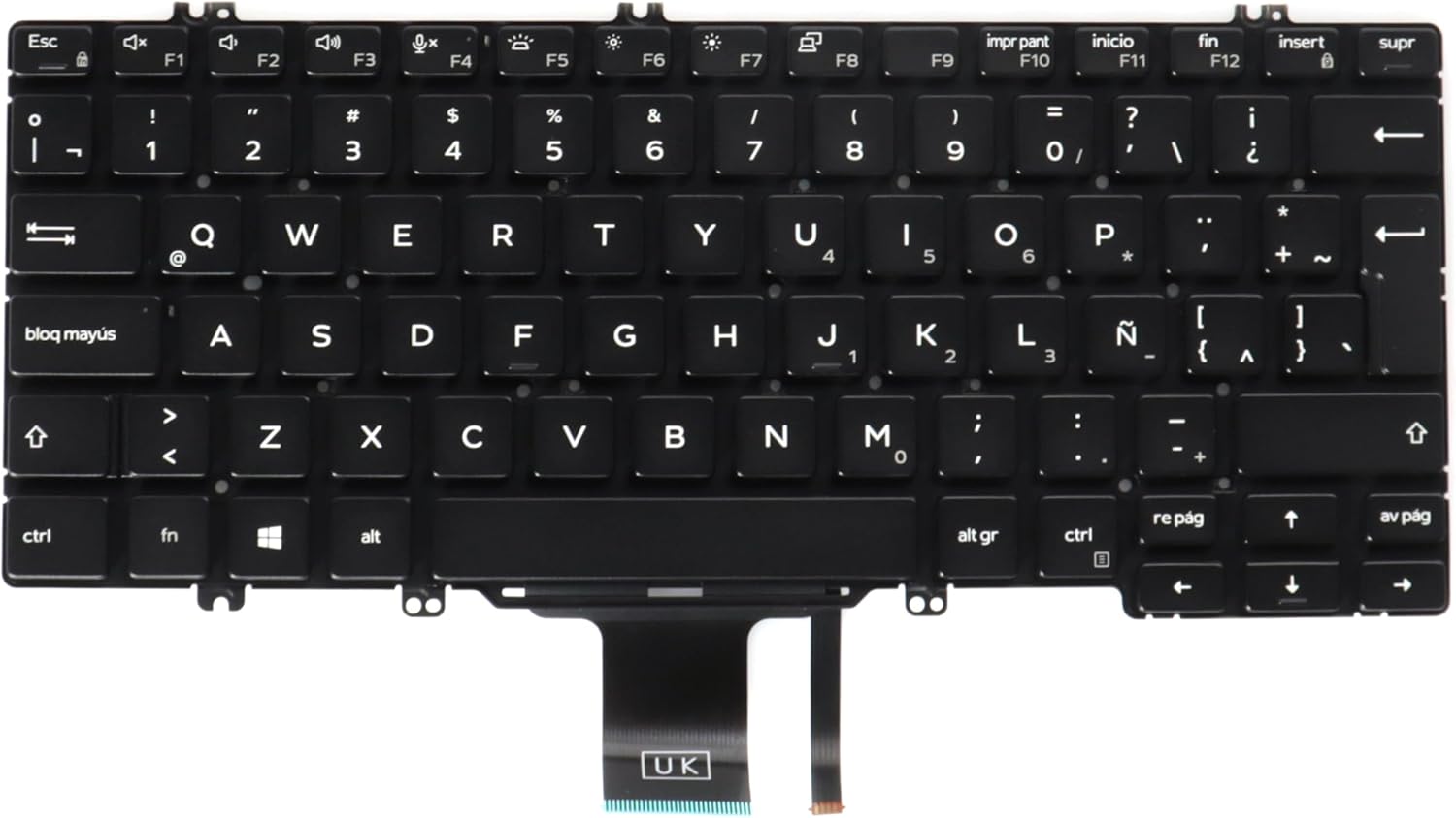 LeFix Latin Spanish Keyboard,Backlit Keyboard,for Dell Latitude 7300 5300 5310| 5300 2-in-1,Black Color,DPN:0DTF98