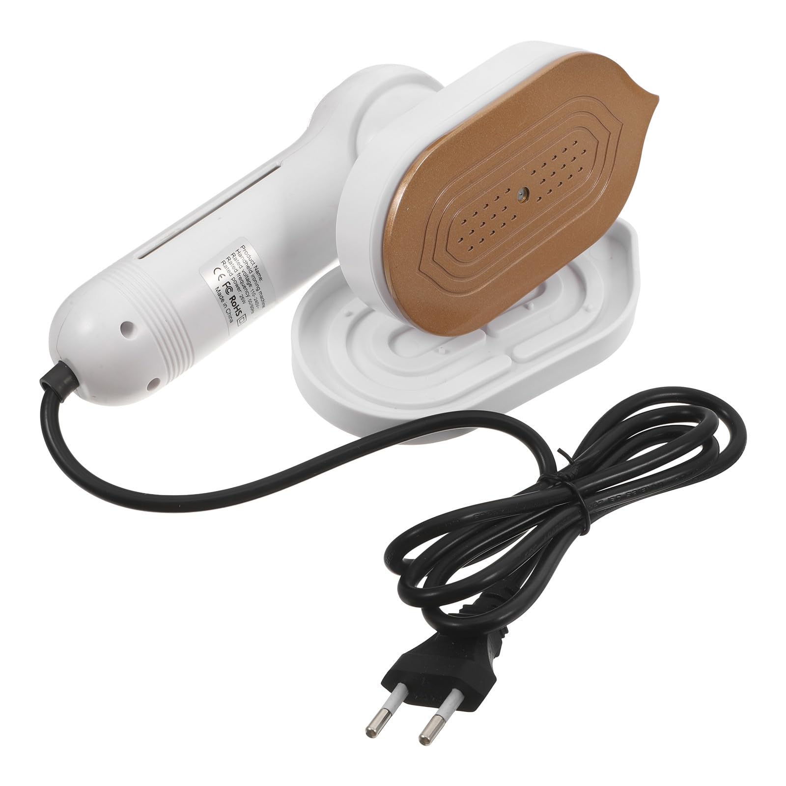 Toyvian Plancha de Vapor Portátil, Mini Plancha Eléctrica para Ropa, 60ml, Abs, Goma, Cobre, Diseño Ergonómico, Compacta y Ligera, para Viaje y Hogar