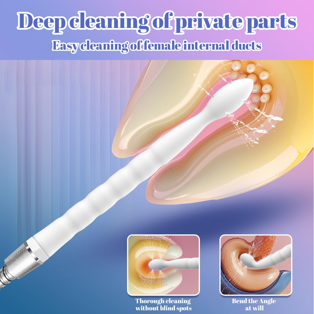 1 Pezzo Pulitore Vaginale Con 8 Fori,Silicone Doccetta Anale,Doccino Anale,Per la Pulizia Anale Colonic Sistema,Per Coppie Gay, Uomini e Donne(Bianco)