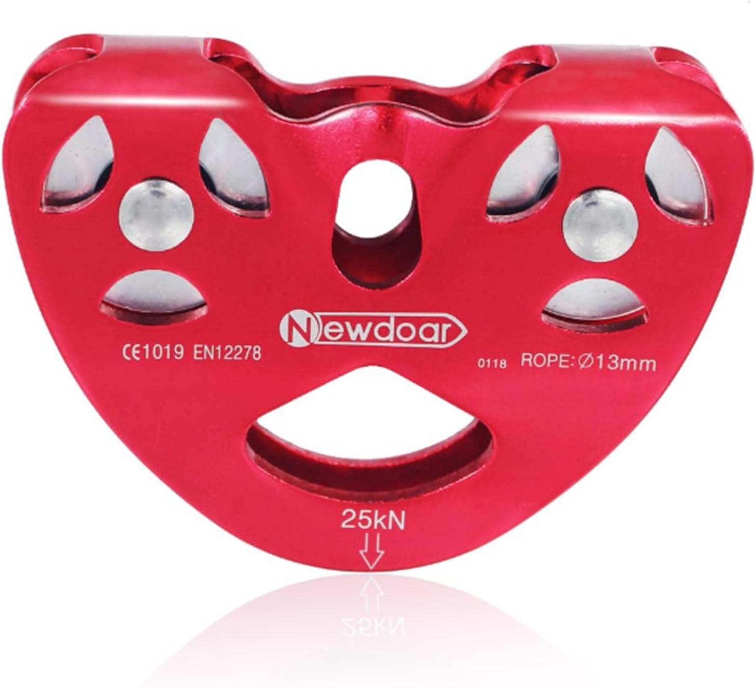 NewDoar CE Certified 25/28KN Tandem Double Speed Pulley/Trolley for Climbing, Rescue Lifting