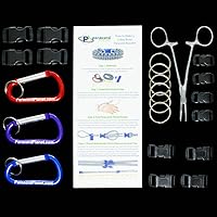 Vista 10 de Pulsera y kit de proyecto de paracaídas – 550 cuerdas de paracaídas, hebillas, mosquetones, llaveros