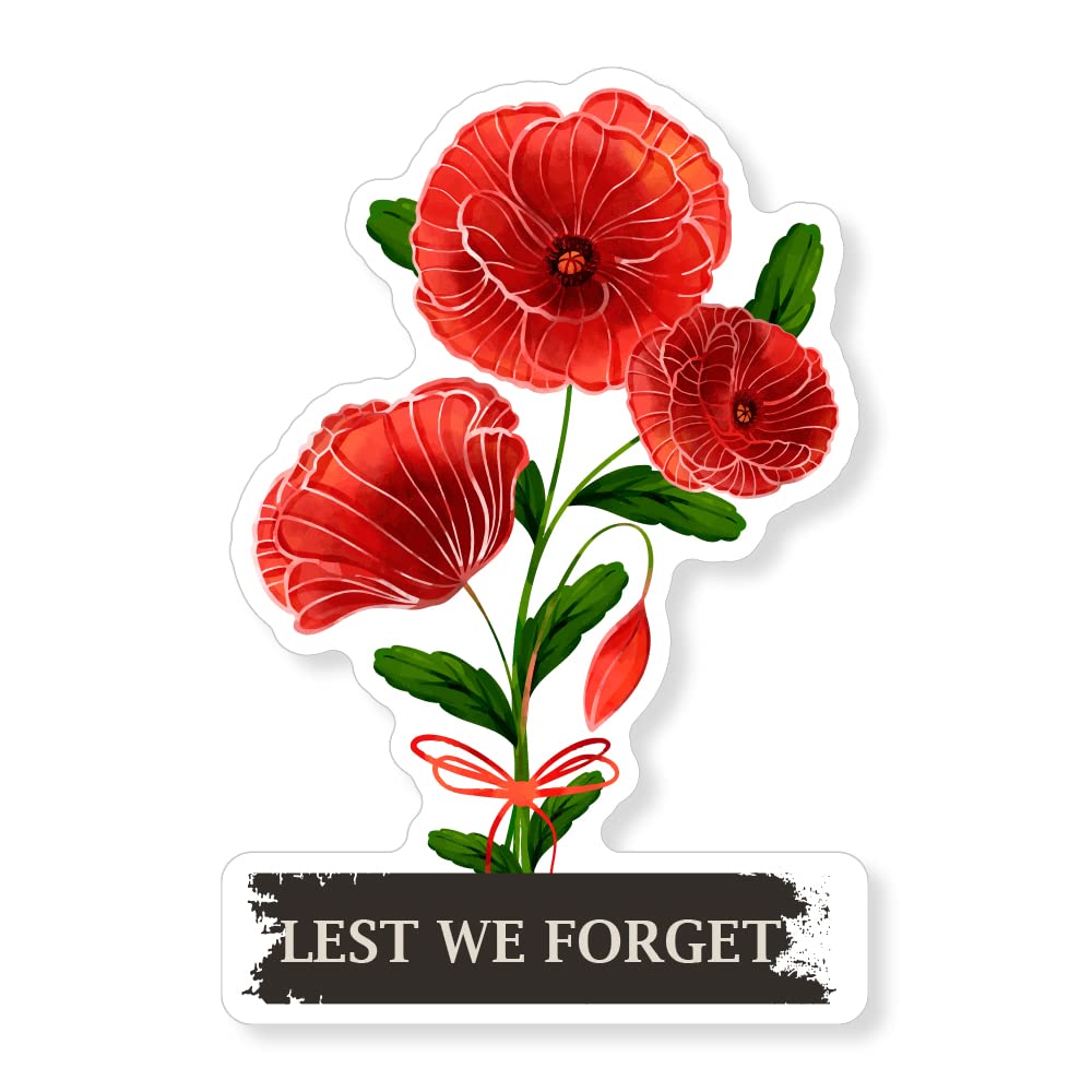 Pack of 1 Poppy Labels Stickers (297 x 210 mm) Clear Remembrance Day Poppies Poppy Window Stickers, Cars Papa Prints®
