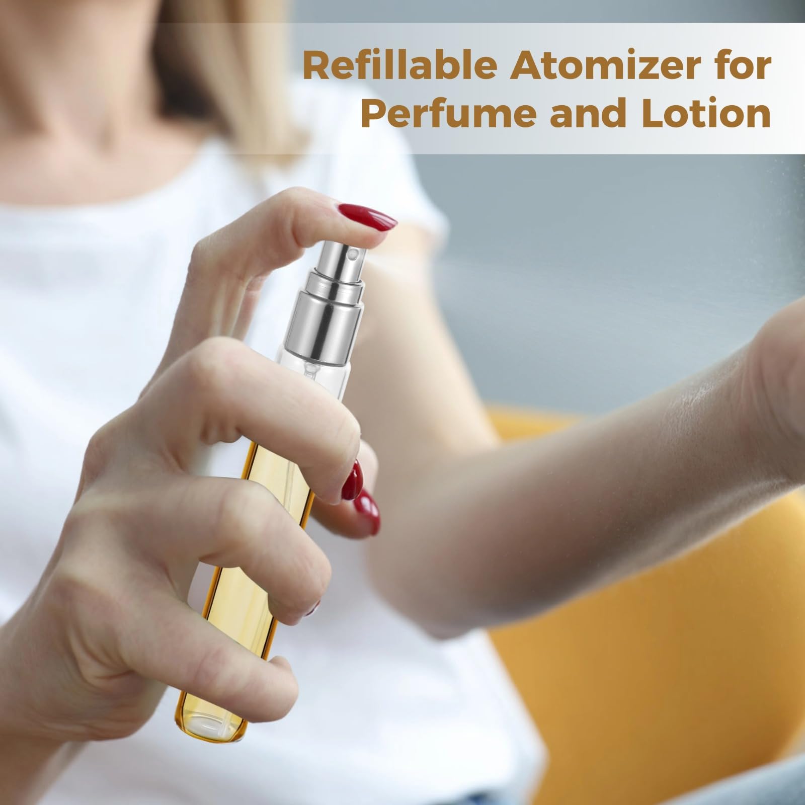 25 flaconi spray in vetro ricaricabili per profumo, 15 ml, mini flaconi da viaggio, 5 colori, contenitori riutilizzabili portatili con tappo, facili da trasportare e ricaricare