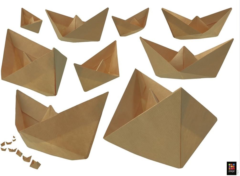 PLAGE 152802 Decorative Vinyl Wall Sticker Paper Boats 68 x 0.1 x 18 cm beige, 68 x 0.1 x 47,7 cm