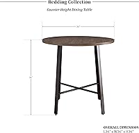 Vista 2 de Lexicon Redding Mesa de comedor redonda de altura de mostrador, marrón bruñido/gris
