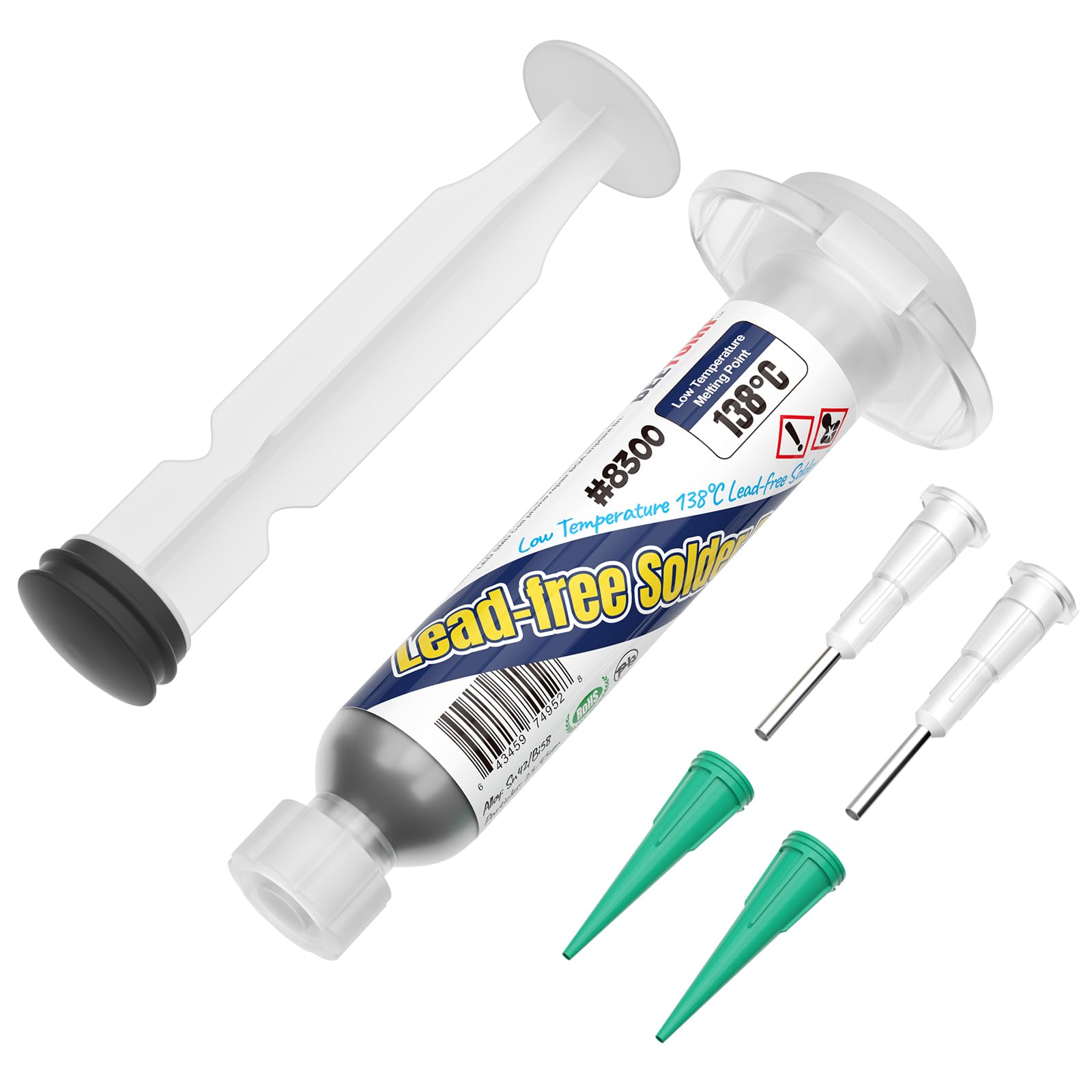 BEEYUIHF bleifreies Lötpaste, Sn42 Bi58 Spritzenlötpaste Flussmittel, bleifrei Lötflussmittel-Zinnpaste, Niedrige Temperatur 138 Grad, für BGA SMT Lötzinn (1.05oz/30g)
