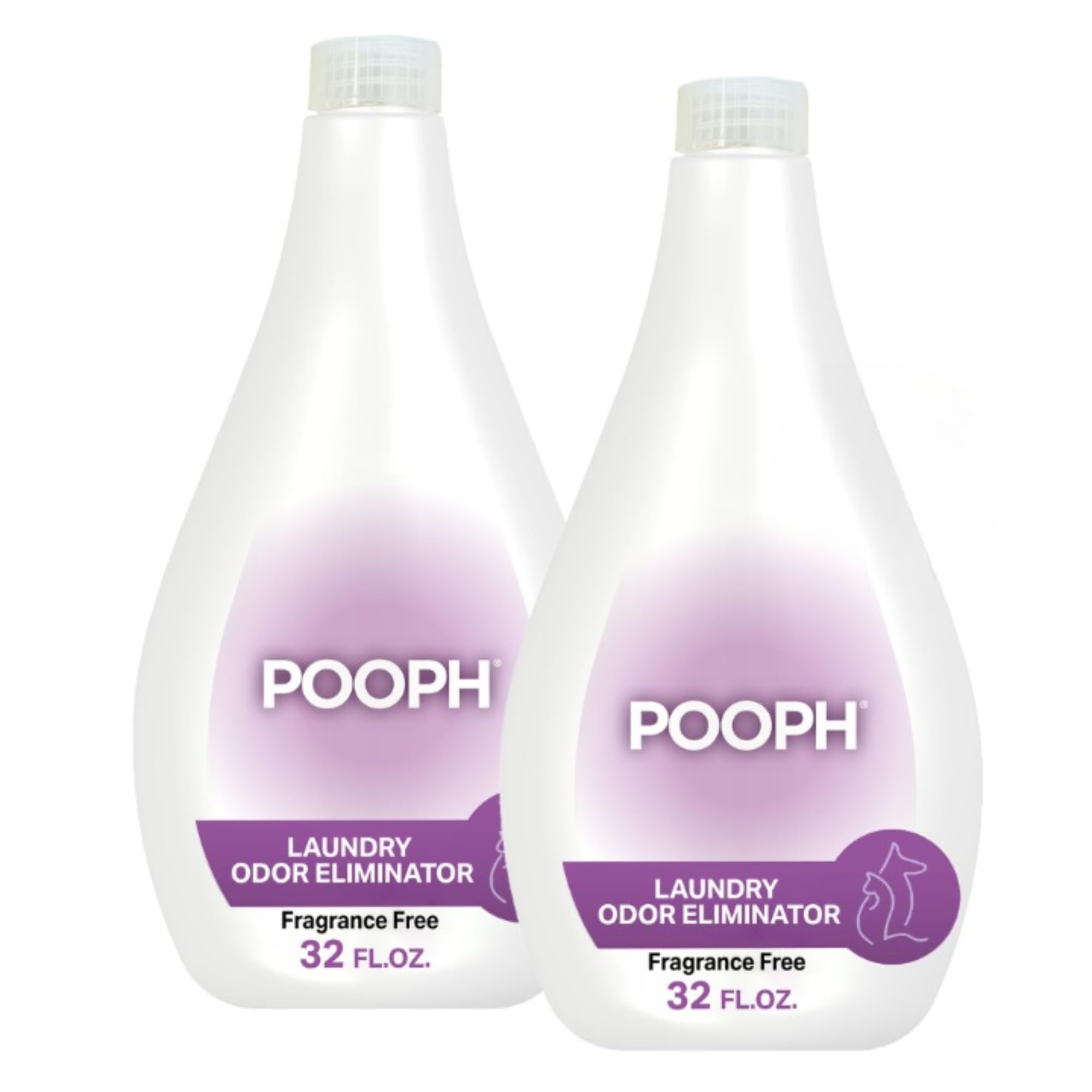 Pooph Laundry Additive, 32oz, 2-Pack (32 Loads) - Dismantles Odors on a Molecular Basis, Dogs, Cats, Freshener, Eliminator, Urine, Poop, Pee, Deodorizer, Natures, Puppy, Fresh, Clean, Furniture, Potty