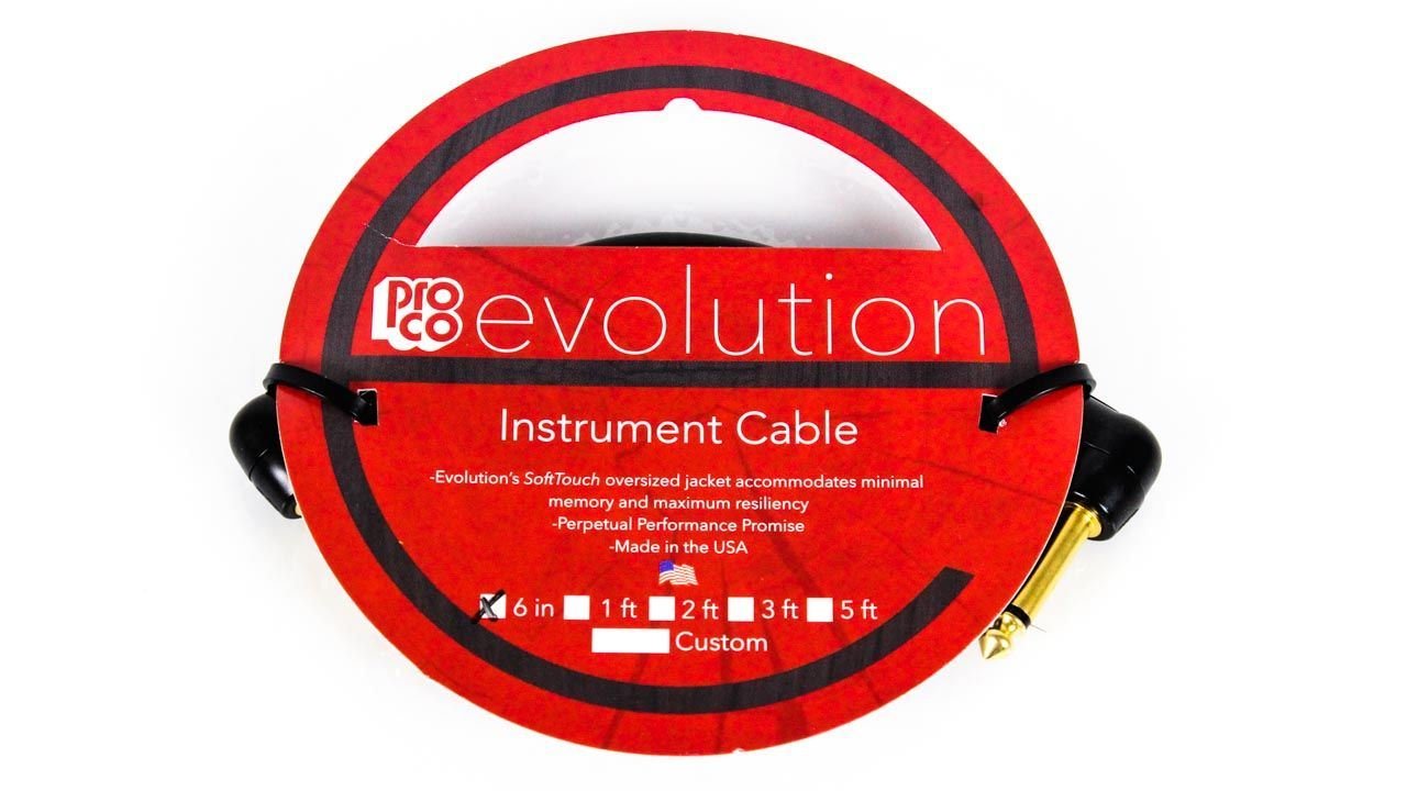 Pro Co Evolution Studio/Stage Dual Angled Instrument Cable 6 in.