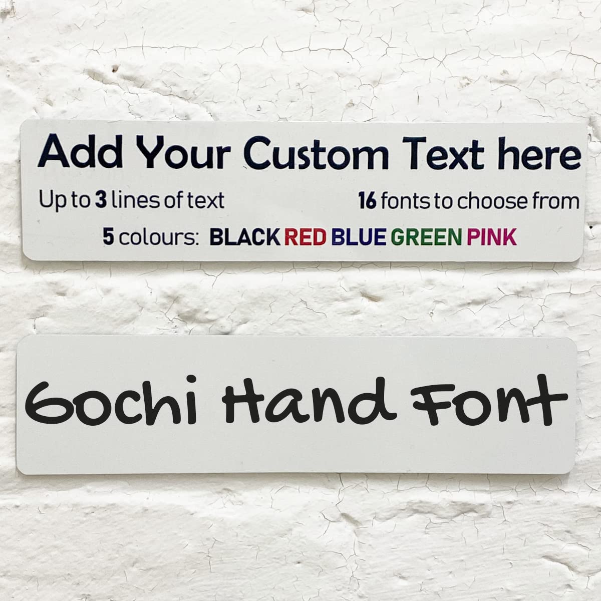 ShopQuality4U Personalised Aluminium Metal Plaque Bespoke Sign Childs Bedroom Door Add Own Text - in Gochi Hand Font (20 x 5 cm, 7.8 x 2 inches)