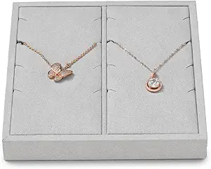 Microfiber 4 Slots Jewelry Earring Display Tray Professional Display Props Earring Display Organizer Tray(Beige-03)