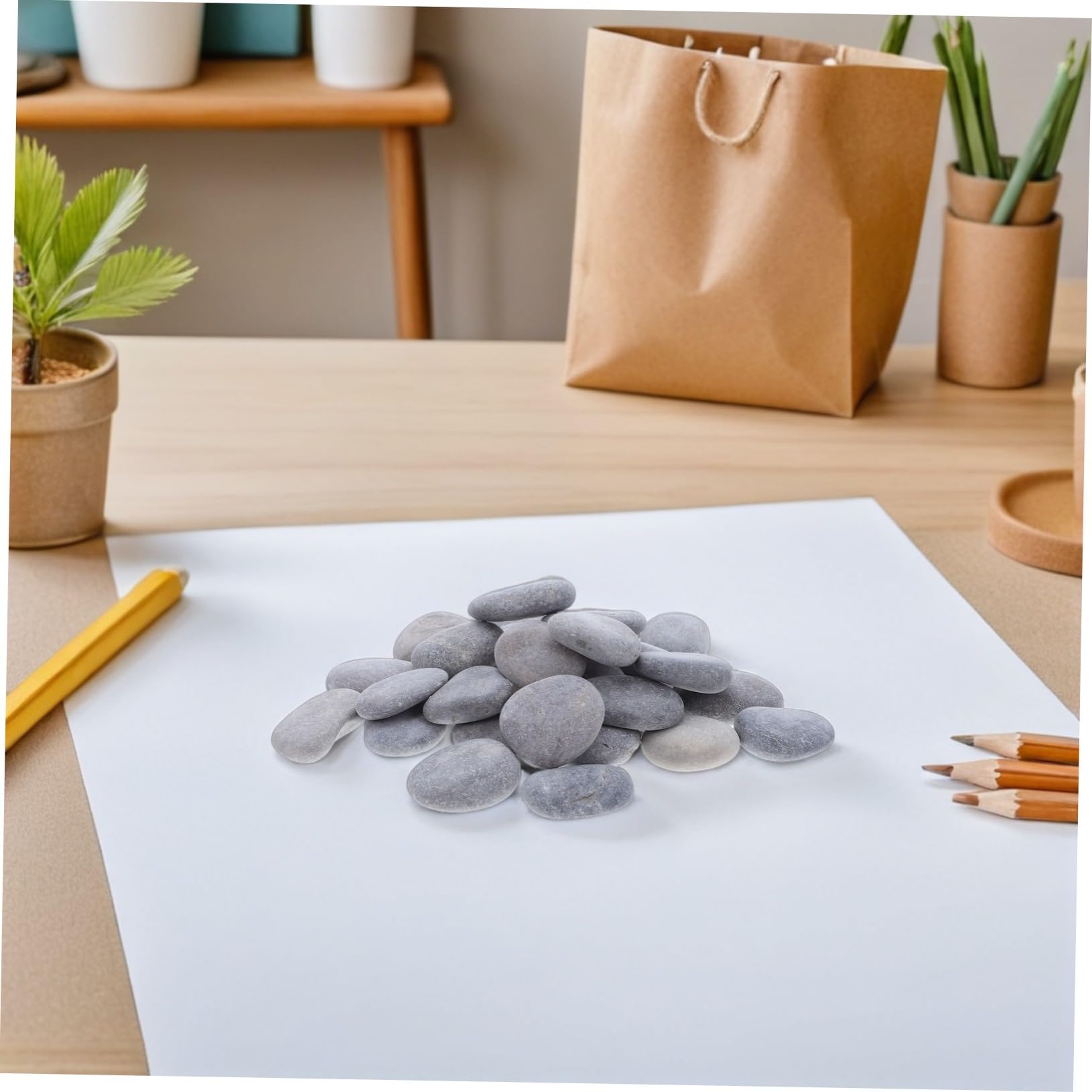 Outanaya 50 Sztuk malowany kamień materiały malarskie Do okrągły Pebbles dekoracje farba malowanie skał i kamieni ręcznie malowane skały DIY polerowanie kamyków rysowanie malowanych kamieni