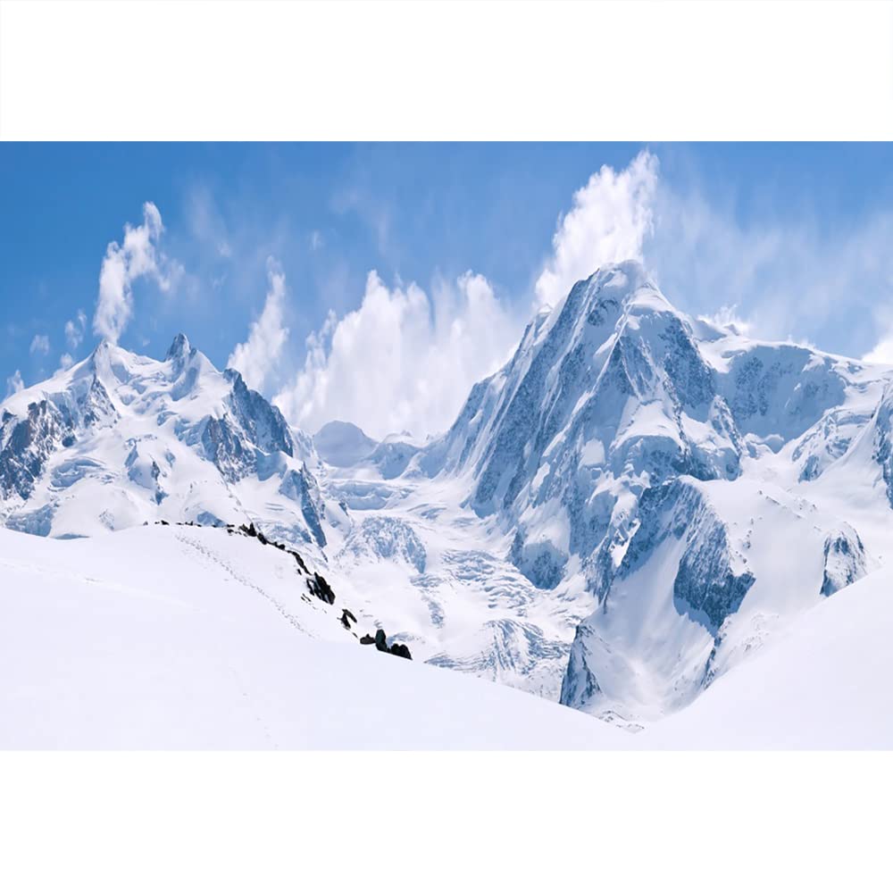 5x4ft Winter Snow Natural Scenery Backdrop Log Cabin Sunset Snowy Mountains Forest Pine Trees Background Banner Home Wallpaper Decor Family New Year Party Photo Booth Props