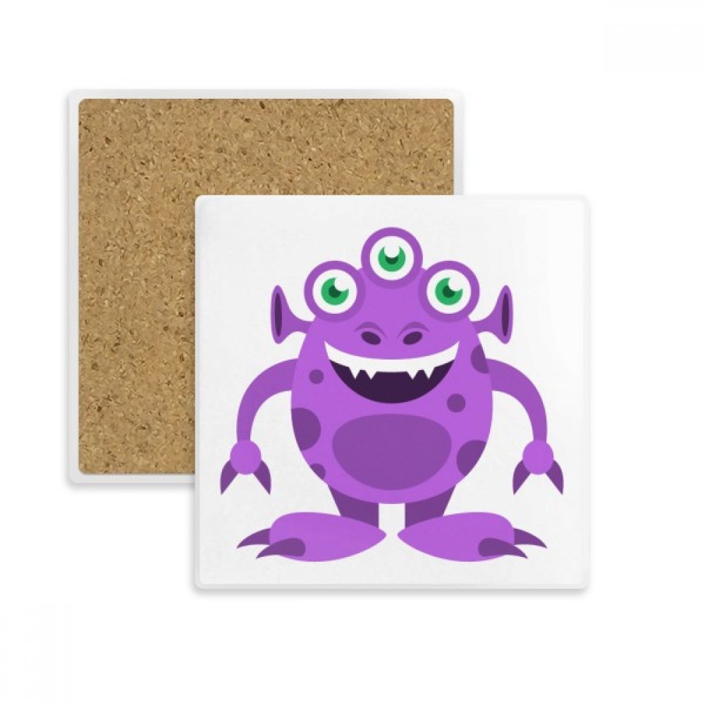 Dessous de verre violet alien en pierre absorbante idée cadeau originale lot de 2