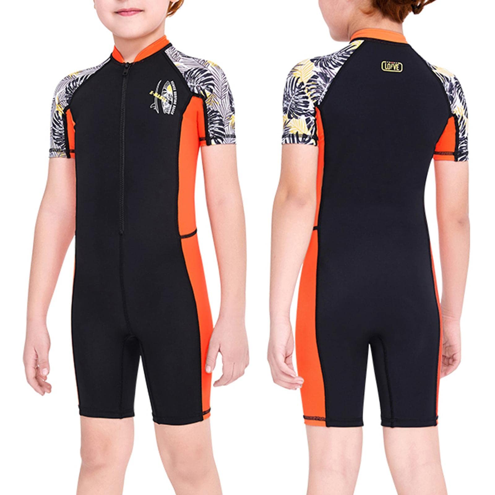 Enakshi Wetsuit Swimsuit Swimming Snorkeling Child Short Sleeve Boys Girls Surfing Black and M |Sporting Goods | Water Sports | Wetsuits & Drysuits | Wetsuits | Men-image-2