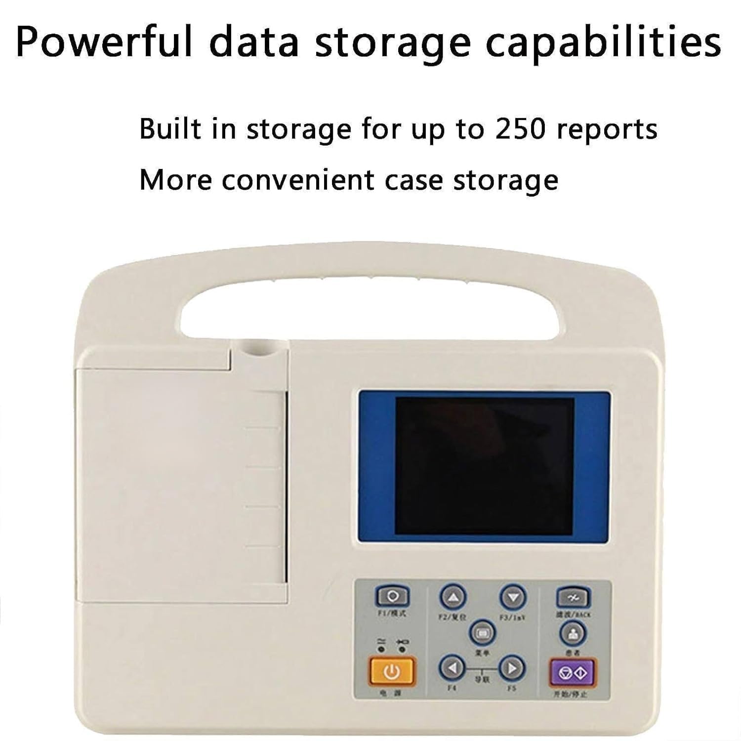 Macchina portatile ECG a 12 derivazioni, monitor cardiaco mobile con display LCD a colori per uso domestico e clinico