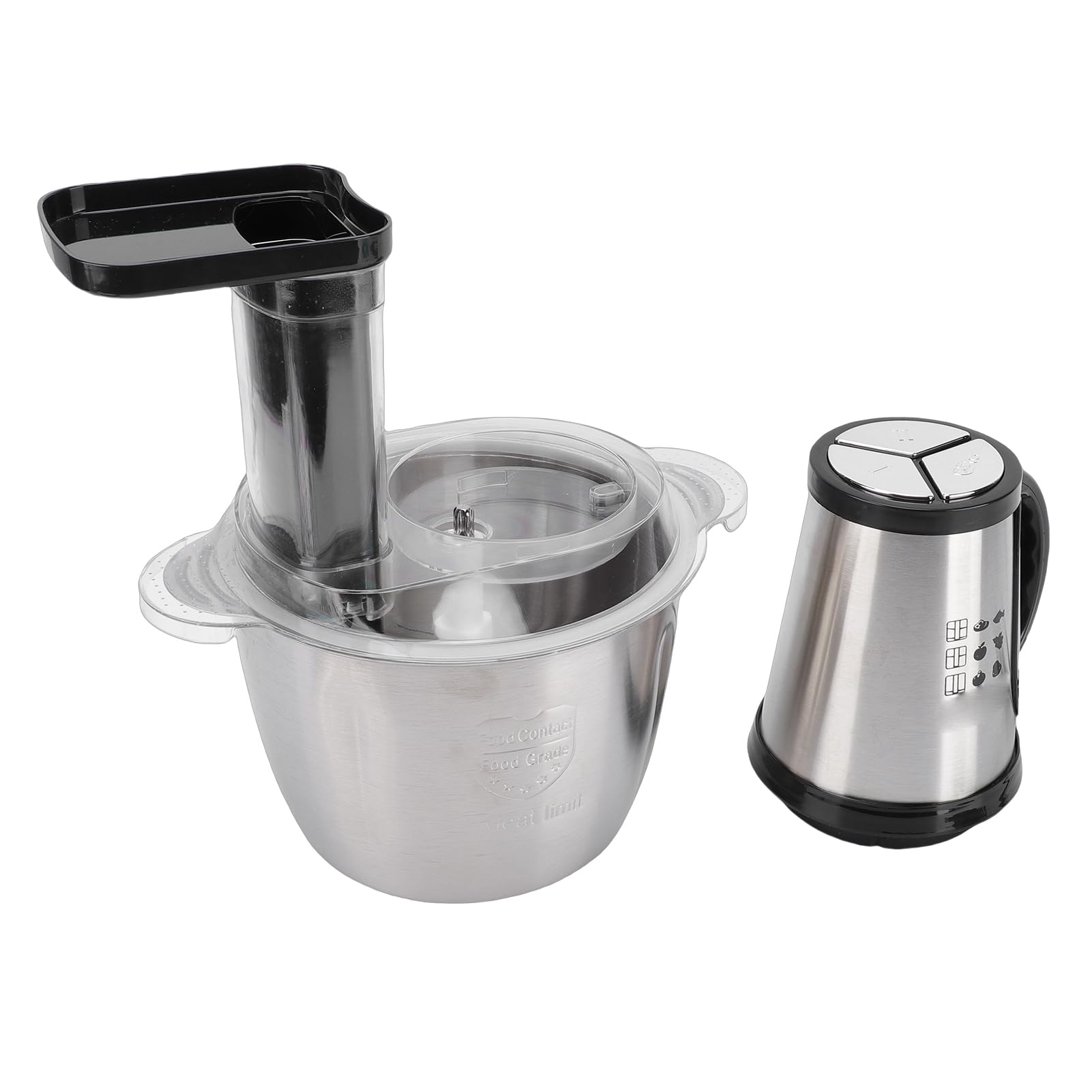 HEEPDD Procesador de Alimentos, Picadora de Carne, Picadora de Verduras, Motor de 300 W, Tazón de Acero Inoxidable de 3 Litros, Diseño Compacto de 9,8 X 12,6 Pulgadas para Preparación de Comidas en