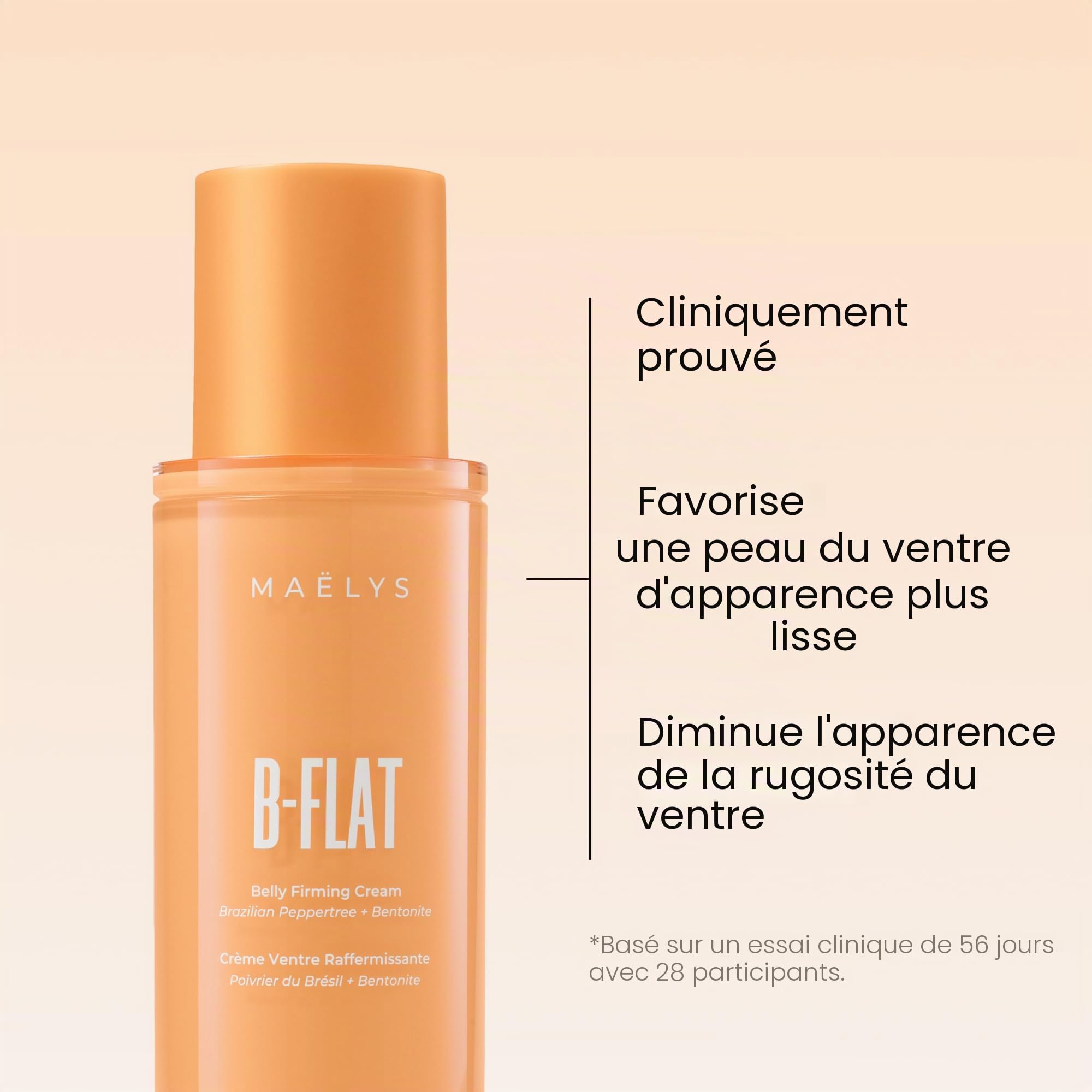 B-Flat Cellulite Stretch Marks Firming Cream | Belly Skin Treatment | Anti-Cellulite Stomach Lotion with Arabica Coffee & Hyaluronic Acid