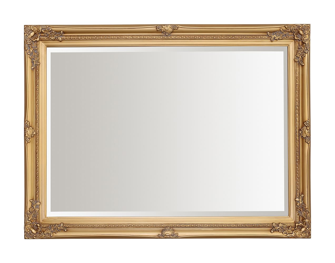 Select Mirrors Rennes Vintage Wall Mirror - Shabby Chic Baroque, Antique, French Design - Solid Wood Frame (Antique Gold, 60cm x 80cm)