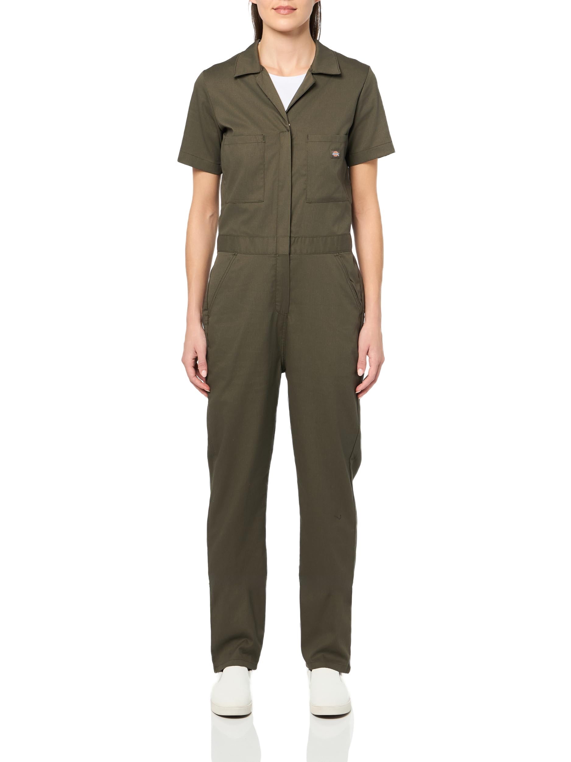 Dickies Women's Flex Cooling Short Sleeve Coveralls, Moss Green, S