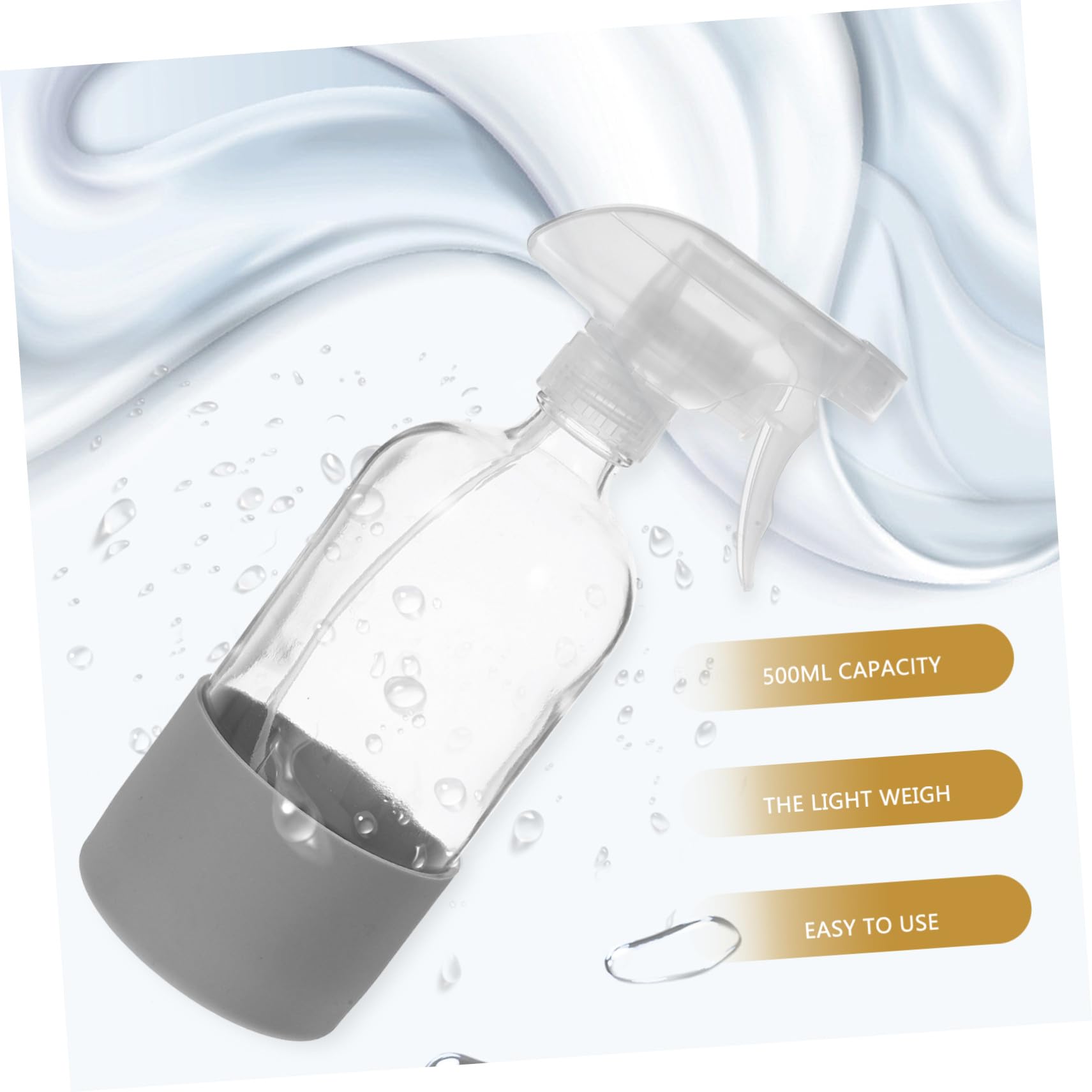 Ipetboom 3 Stück Leere Sprühflaschen aus Glas Wiederbefüllbar 500 ml mit Silikon Sleeve für Pflanzen für Zuhause