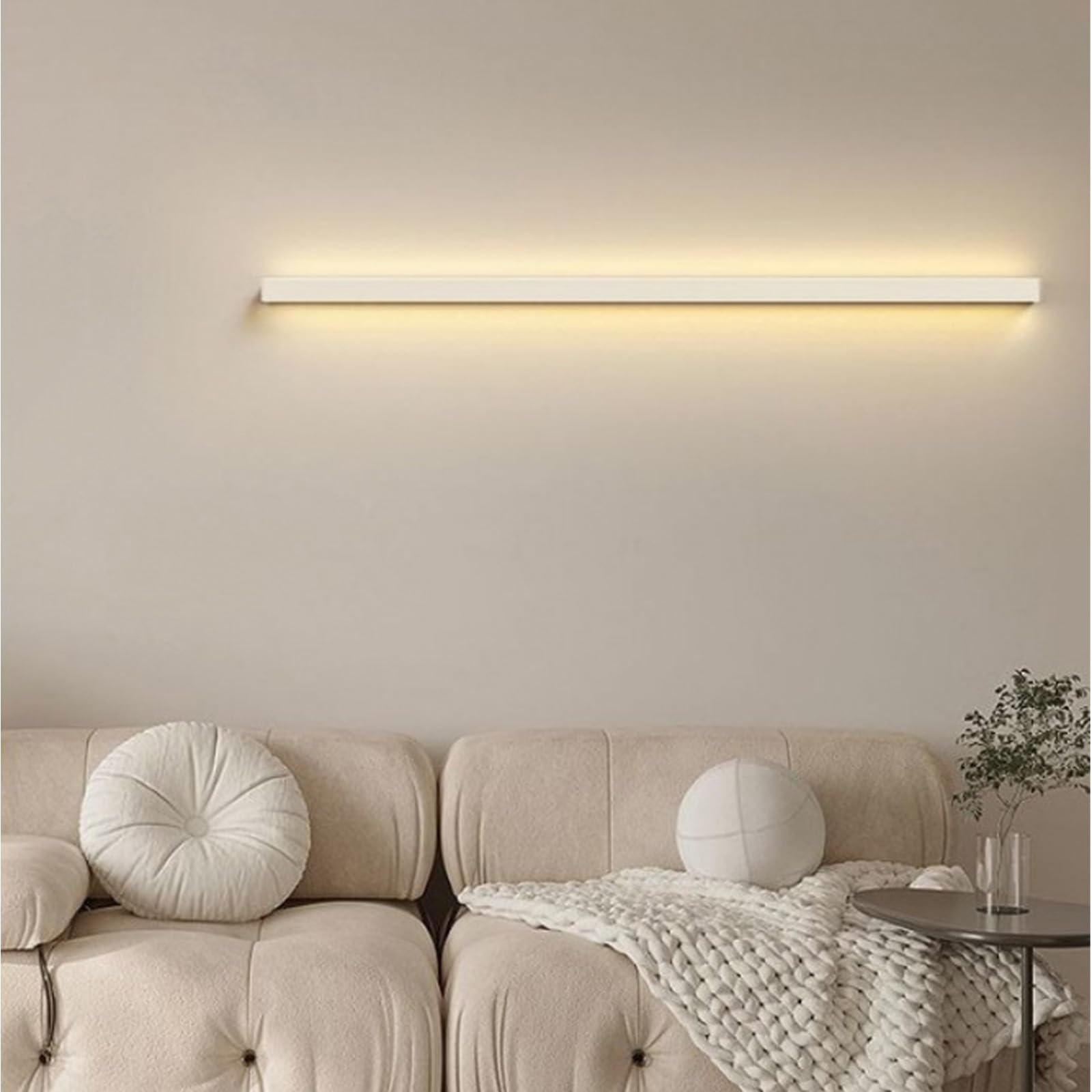 Aplique de pared LED de 60cm en blanco con luz cálida moderna para salón 8