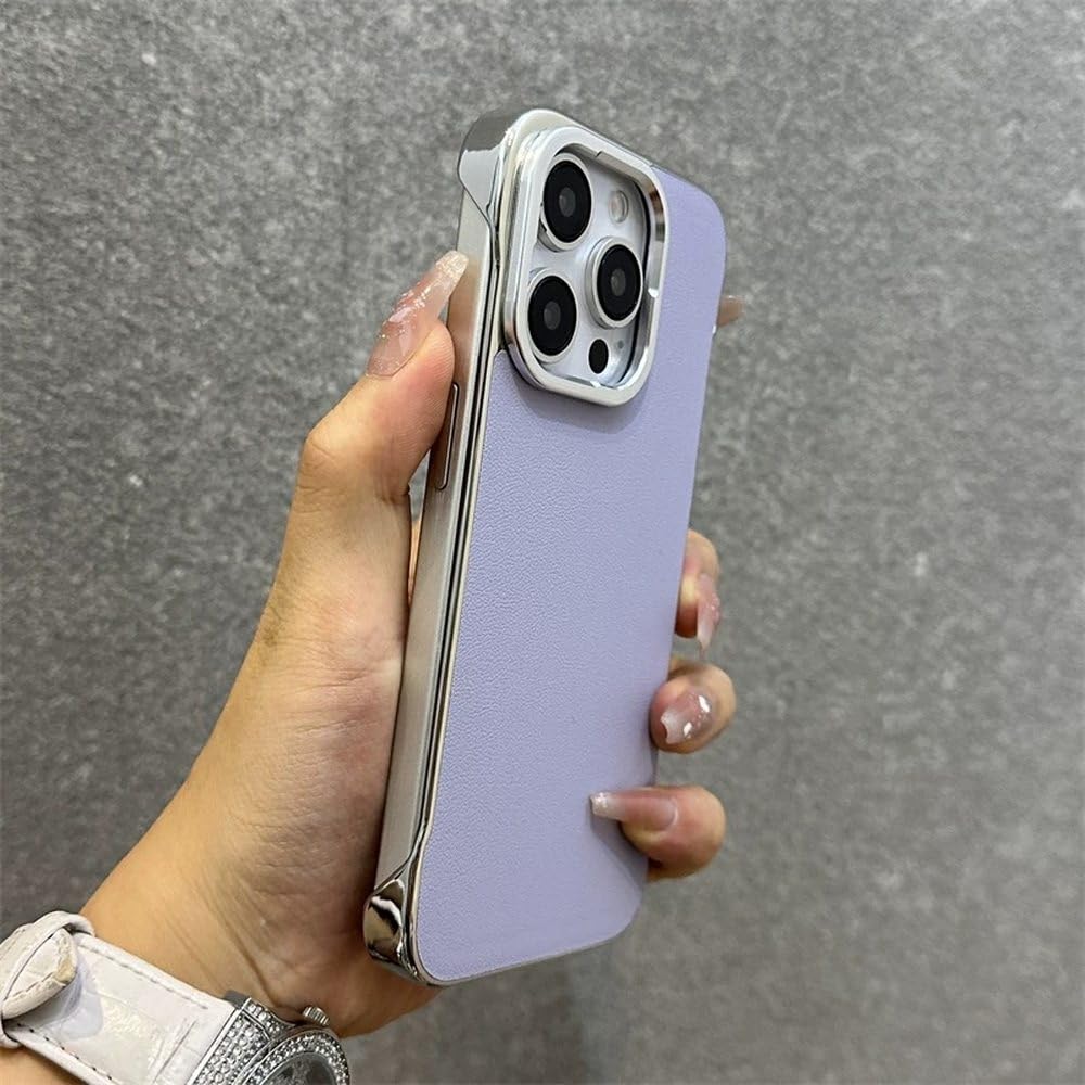 Coque de protection antichoc iPhone 15 Pro Max cuir violet ultra fine - 4