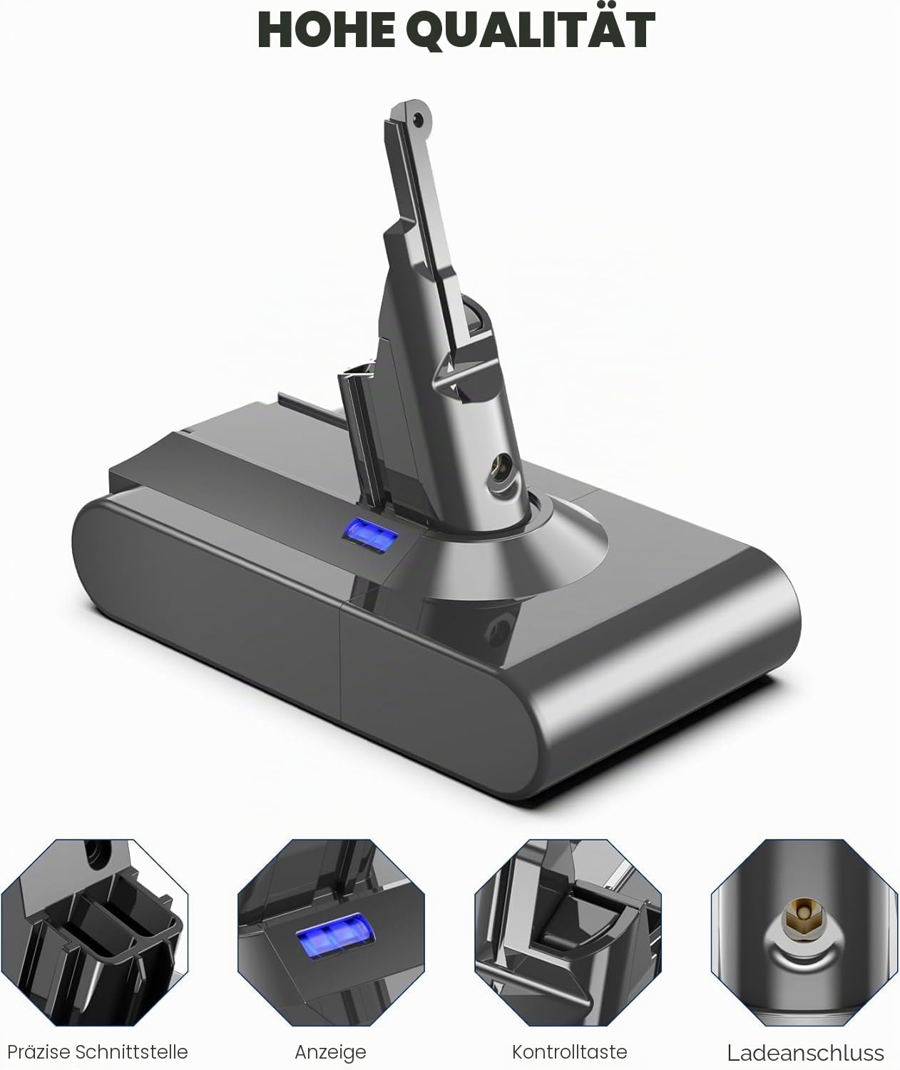 Akku für Dyson V8, Ersatzakku für Dyson SV10 Kompatibel mit V8 215681