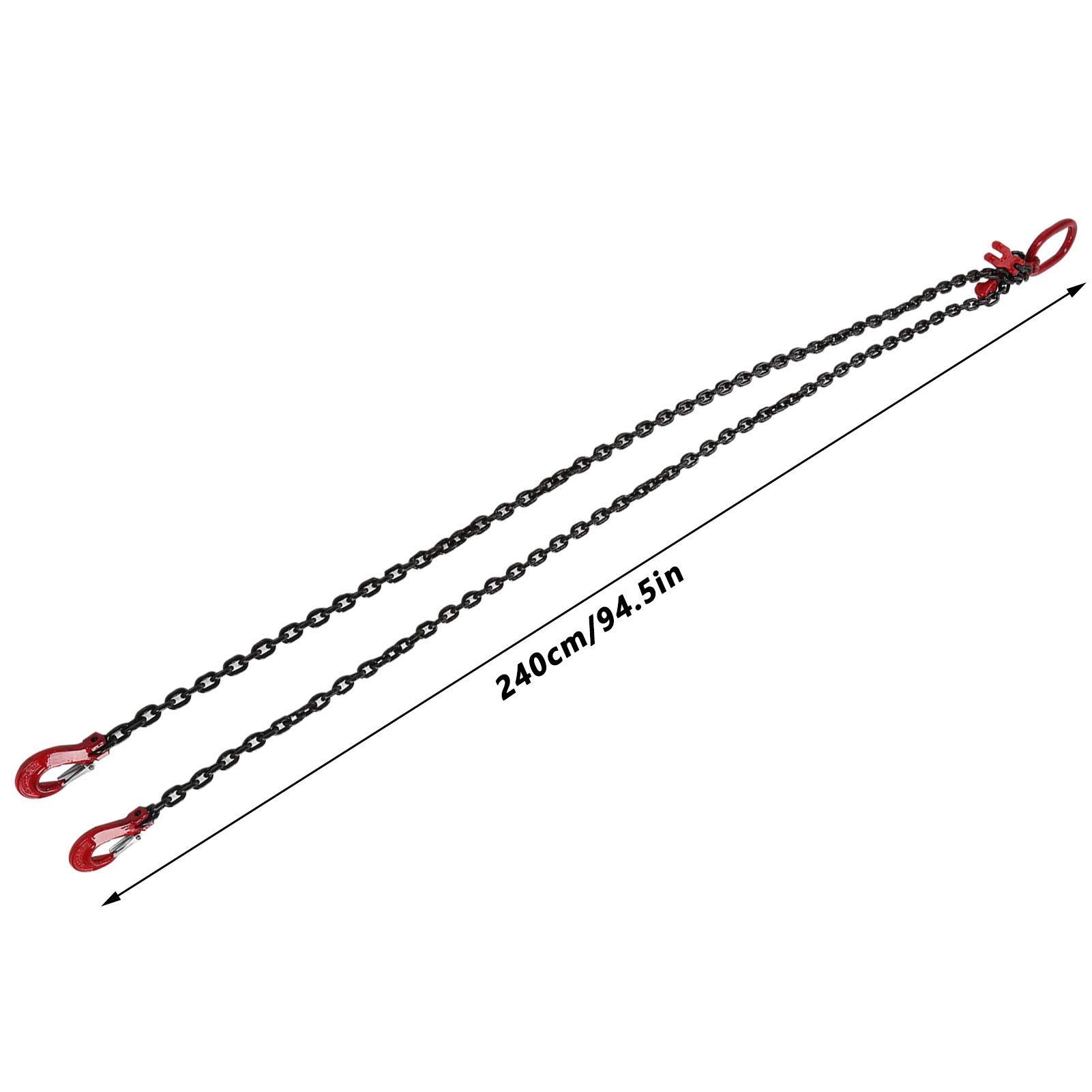 2-Strang Kettengehänge 1m - 2t Tragkraft, G80 Stahl, Rot