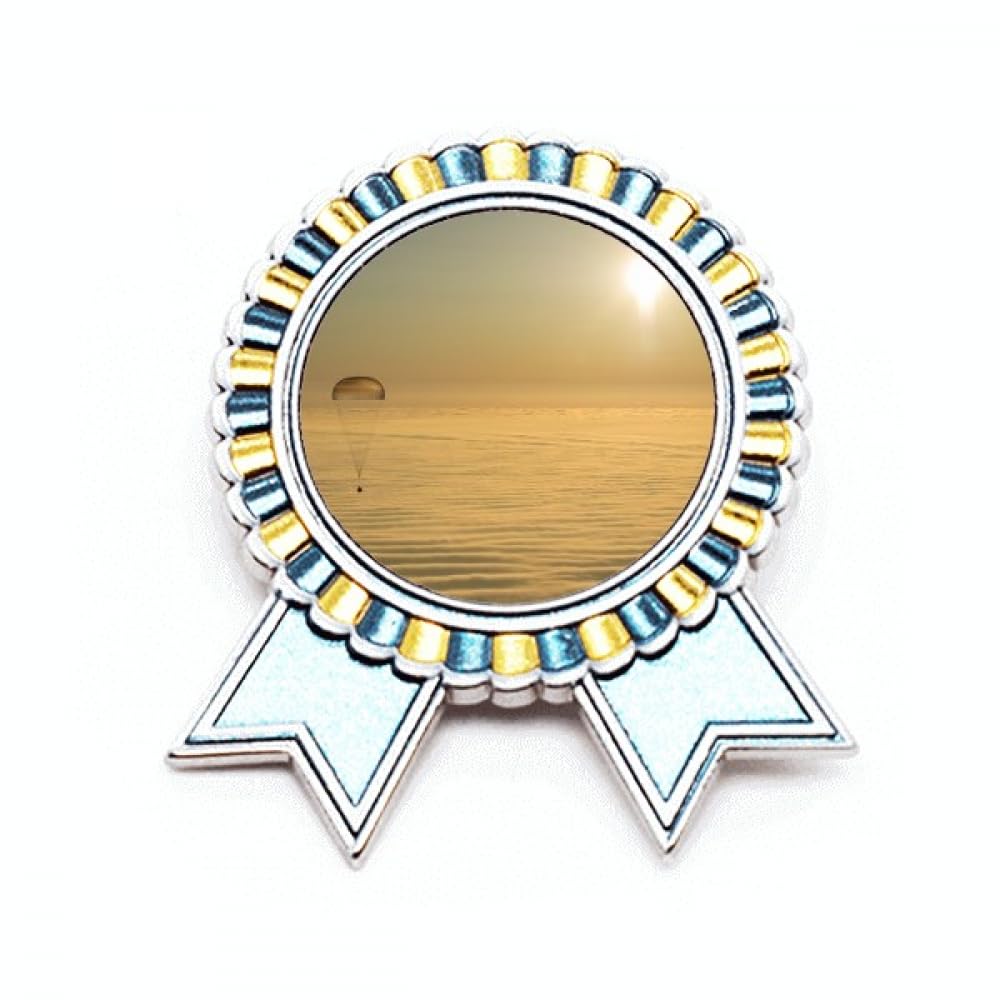 Broche en forme de ballon soleil brillant en métal taille M