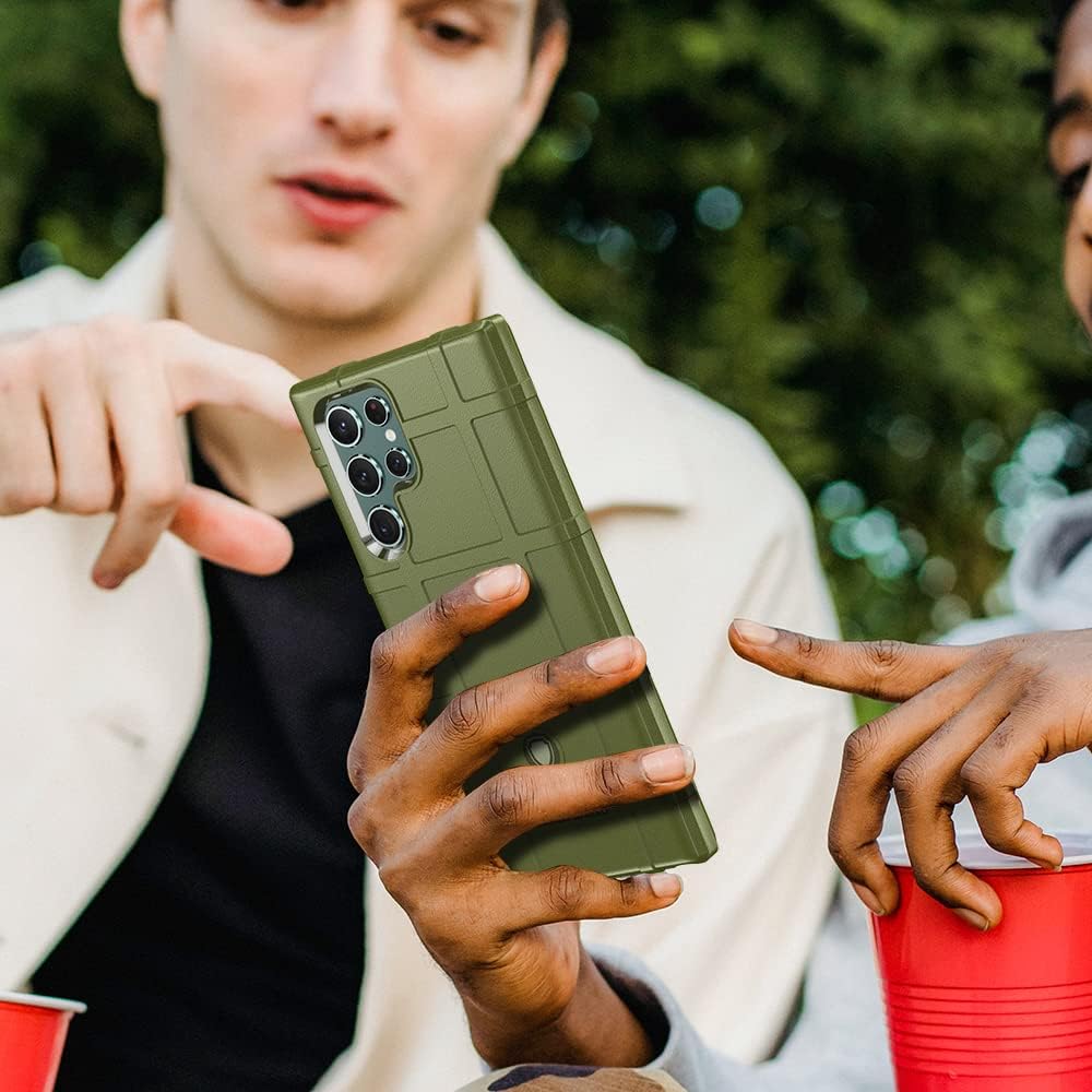 for S22 Ultra Case, Rugged Shield 8ft Drop Proof TPU Thick Armor Tactical Protective Case Compatible with Galaxy S22 Ultra (6.8 inches) - Army Green