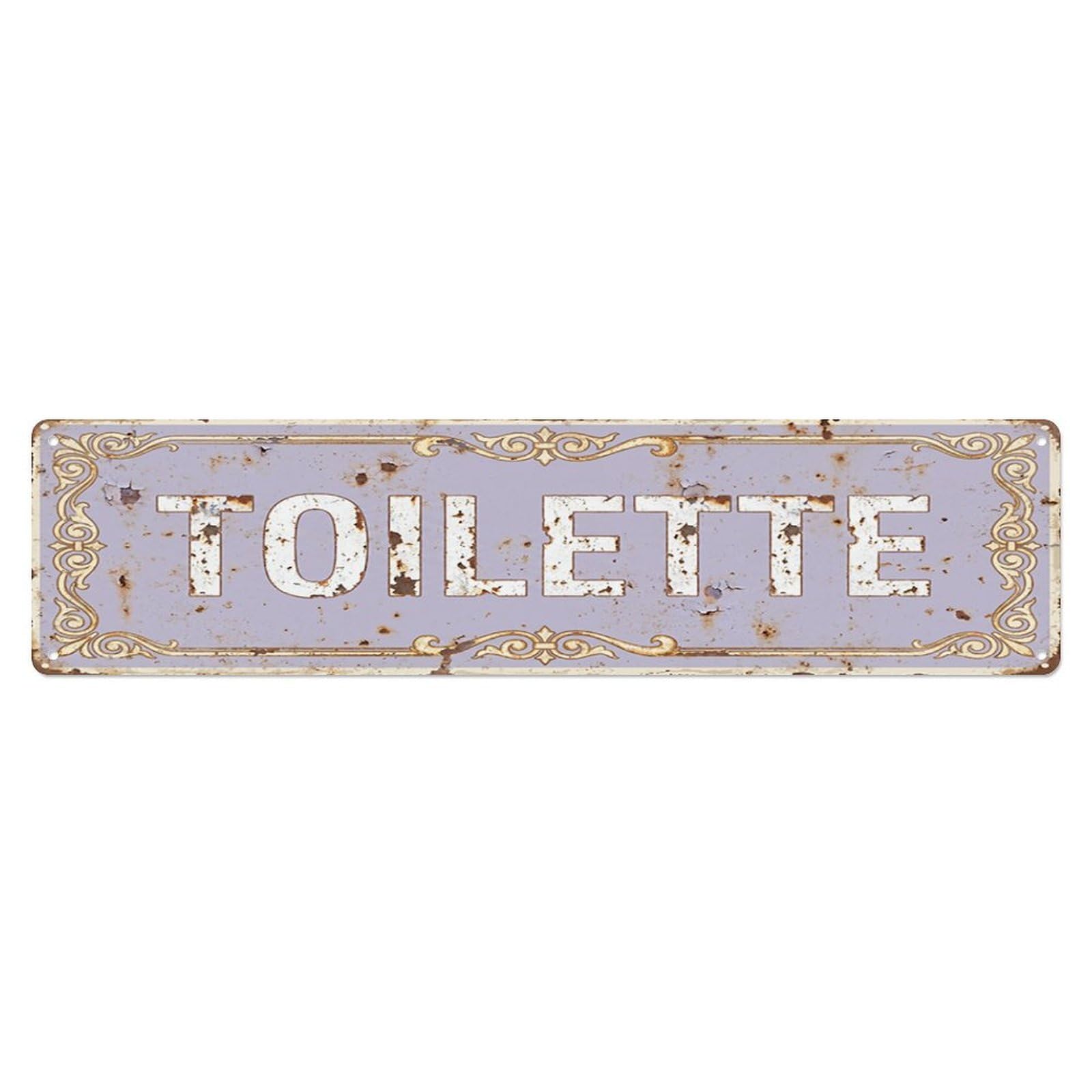 Shabby Charming Pub Facility Toilet(WC) Door Metal Tin Skinny Sign Plaque Wall Decor for Cafe, Club Bar, Office, Home Garden Metal Poster 4x16Inch