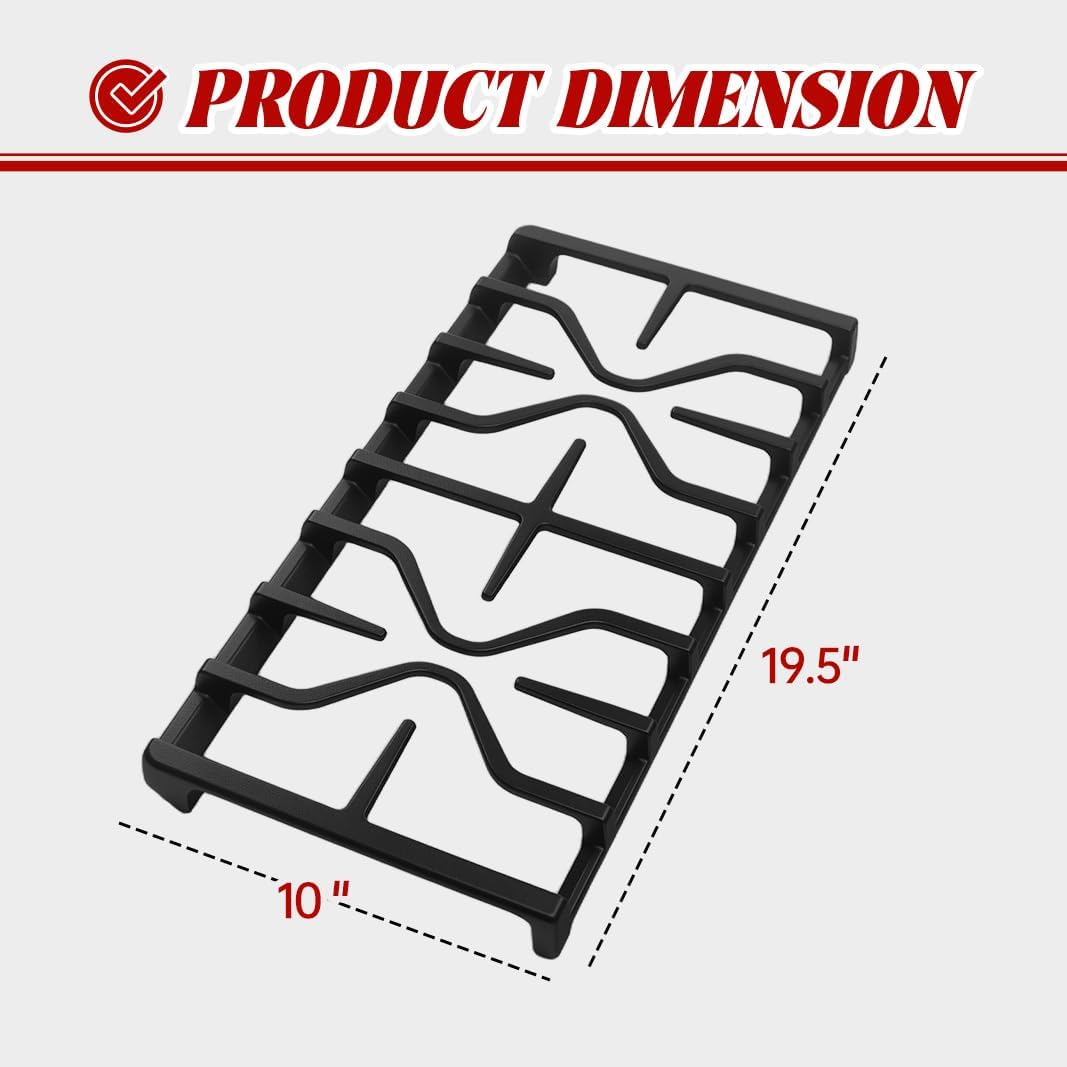 WB31X27151 Center Grate Replacement for GE Stove Parts WB31X24736 Cast Iron Range Grate General Electric Gas Range Grate Cast Iron Surface Burner Grate GE Cooktop Parts Stove Top Grate