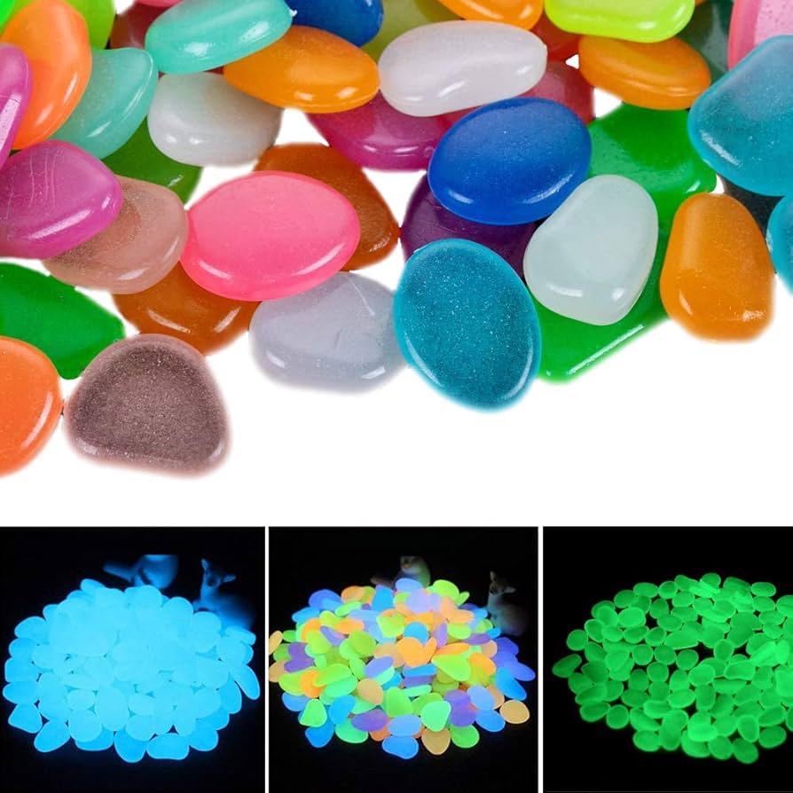 400 Pcs Glow In The Dark Pebble, Glowing Rock Stones For Garden, Luminous Garden Stones, Micro Landscape Decorative White Pebbles For Fish Tank, Glowstone For Plant Pots
