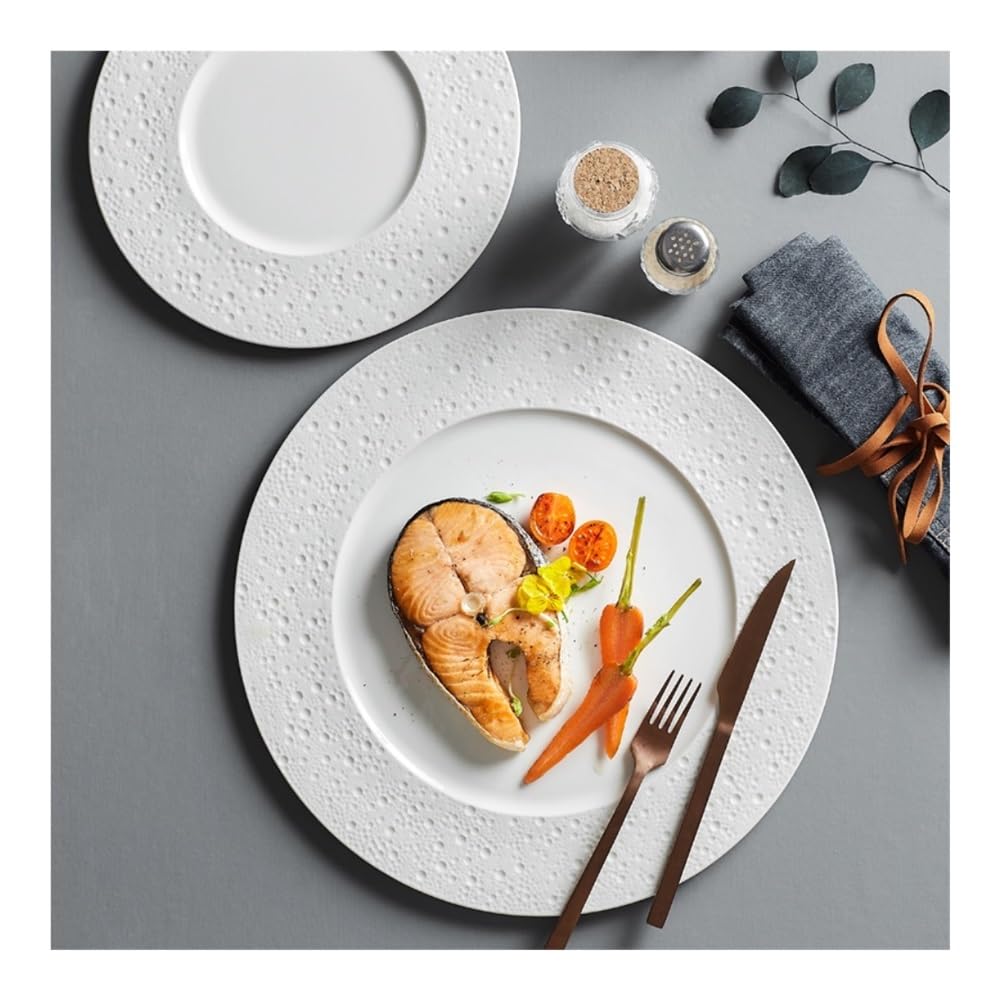 Talerze Obiadowe Białe ceramiczne talerze do steków, talerze zachodnie, makarony, płaskie talerze, talerze restauracyjne i hotelowe, zastawa stołowa(12.5inch)