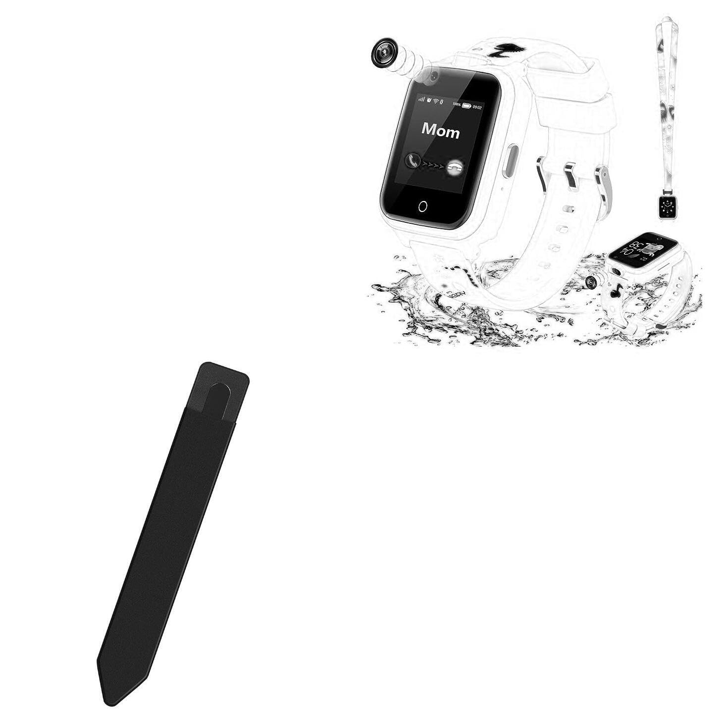 BoxWave Stylus Pouch Compatible with LiveGo T13 (1.4 in) - Stylus PortaPouch, Stylus Holder Carrier Portable Self-Adhesive - Jet Black