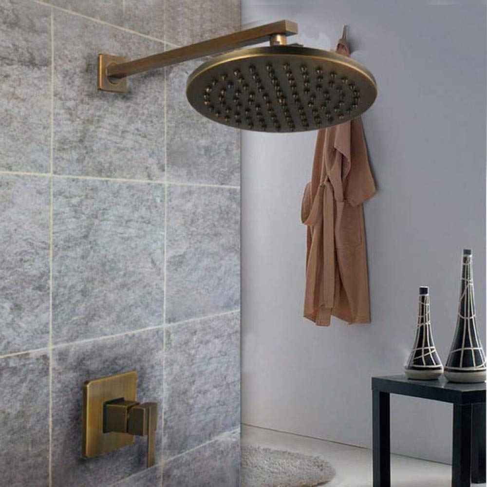CWCQGH Shower Set Newly Wall Mount 8 Inch Bath Shower Mixer Faucet Tap w/Sprayer Antique Brass Rain Shower Tub Faucet Bath scul