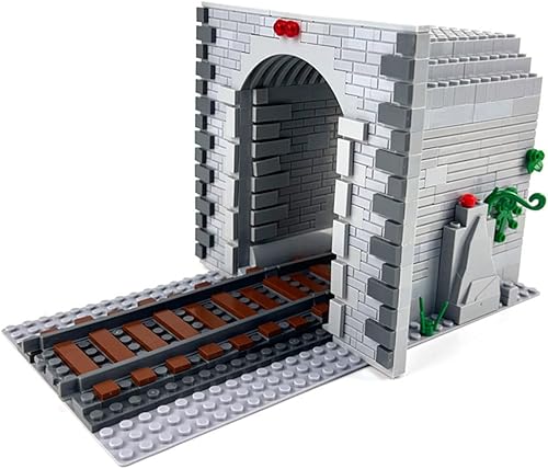 Miniatura 3 de JoySeed Kit de construcción de accesorios de pistas de tren con bloques de construcción rectos, curvos, suaves y de carril compatible con locomotora