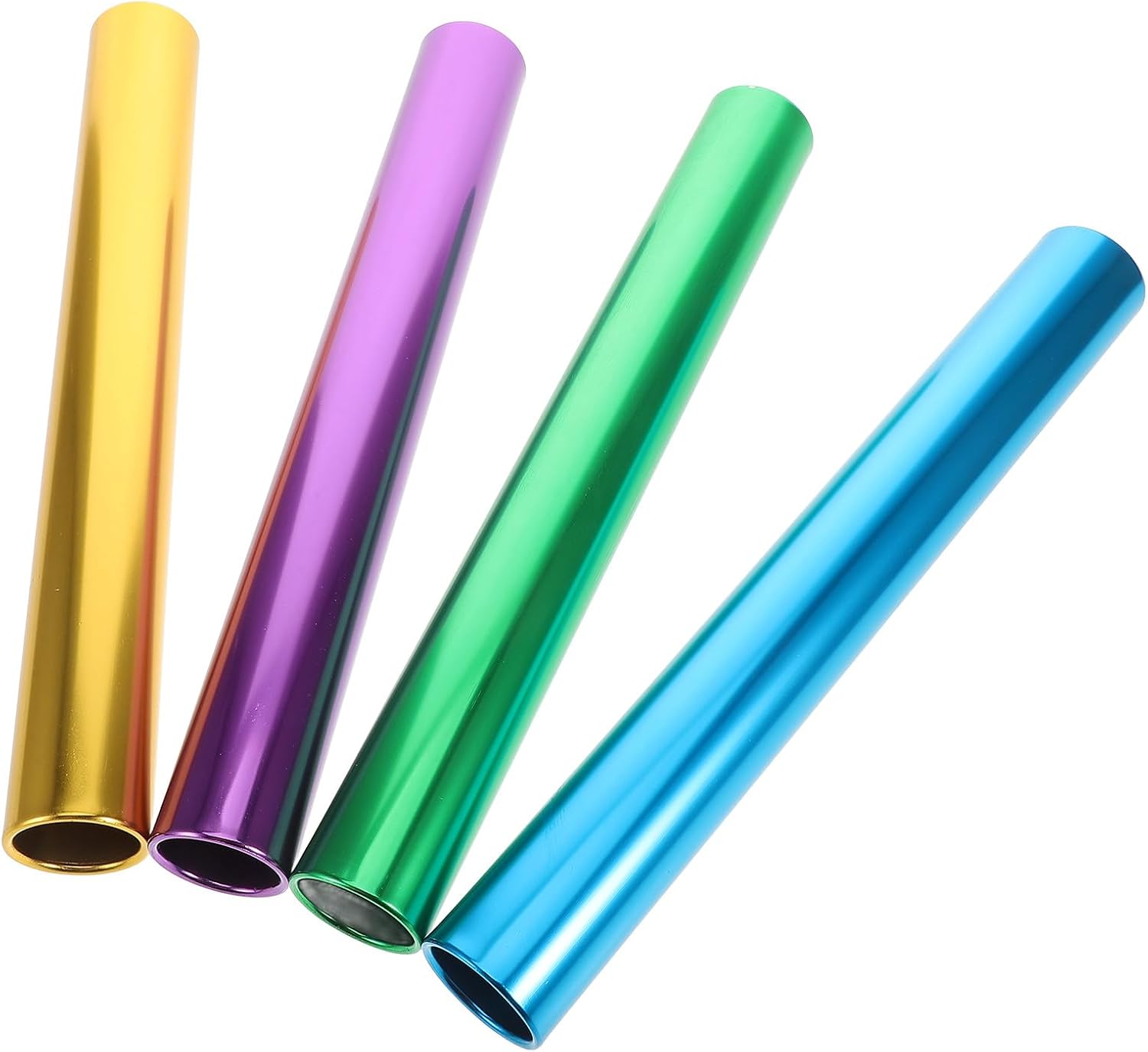 Outanaya 4pcs Aluminum Alloy Relay Sticks for Track Race Metal Baton Set 38mm Diameter Multi-Color Sports Equipment for School Relay Competitions