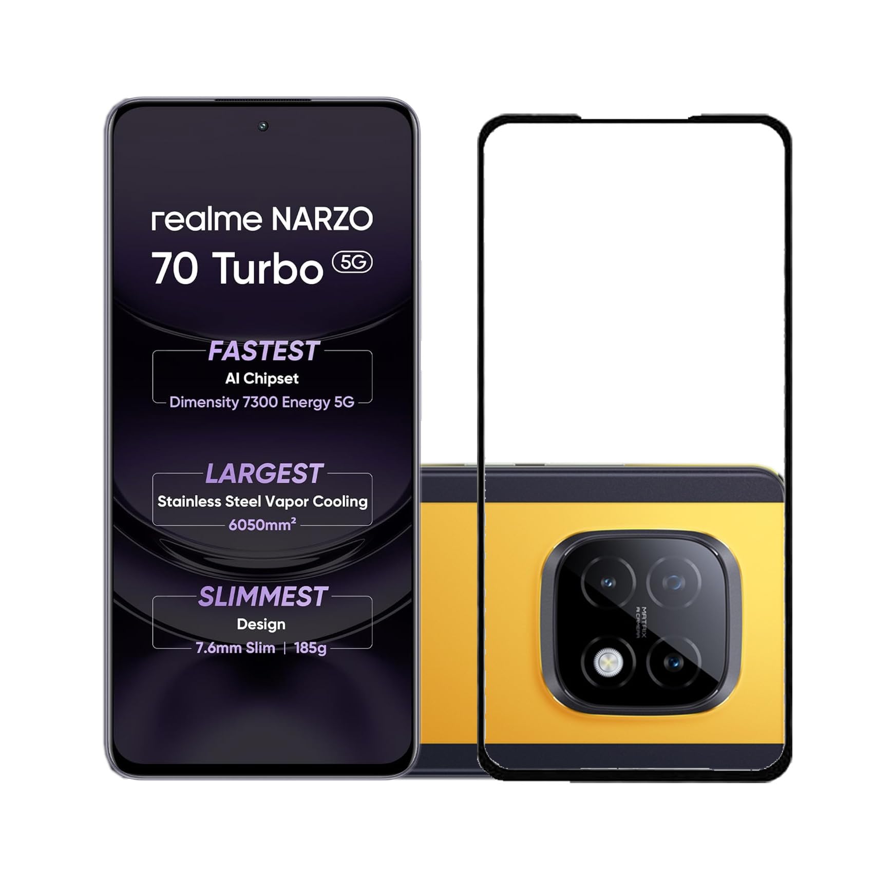KMPERED® Tempered Glass realme NARZO 70 Turbo 5G DuraGlass & Anti Explosion | Full Screen Coverage-Edge to Edge | 9H Hardness | With easy Installation Kit (Pack of 1) (B0DHPH7SDJ) Amazon Price History, Amazon Price Tracker