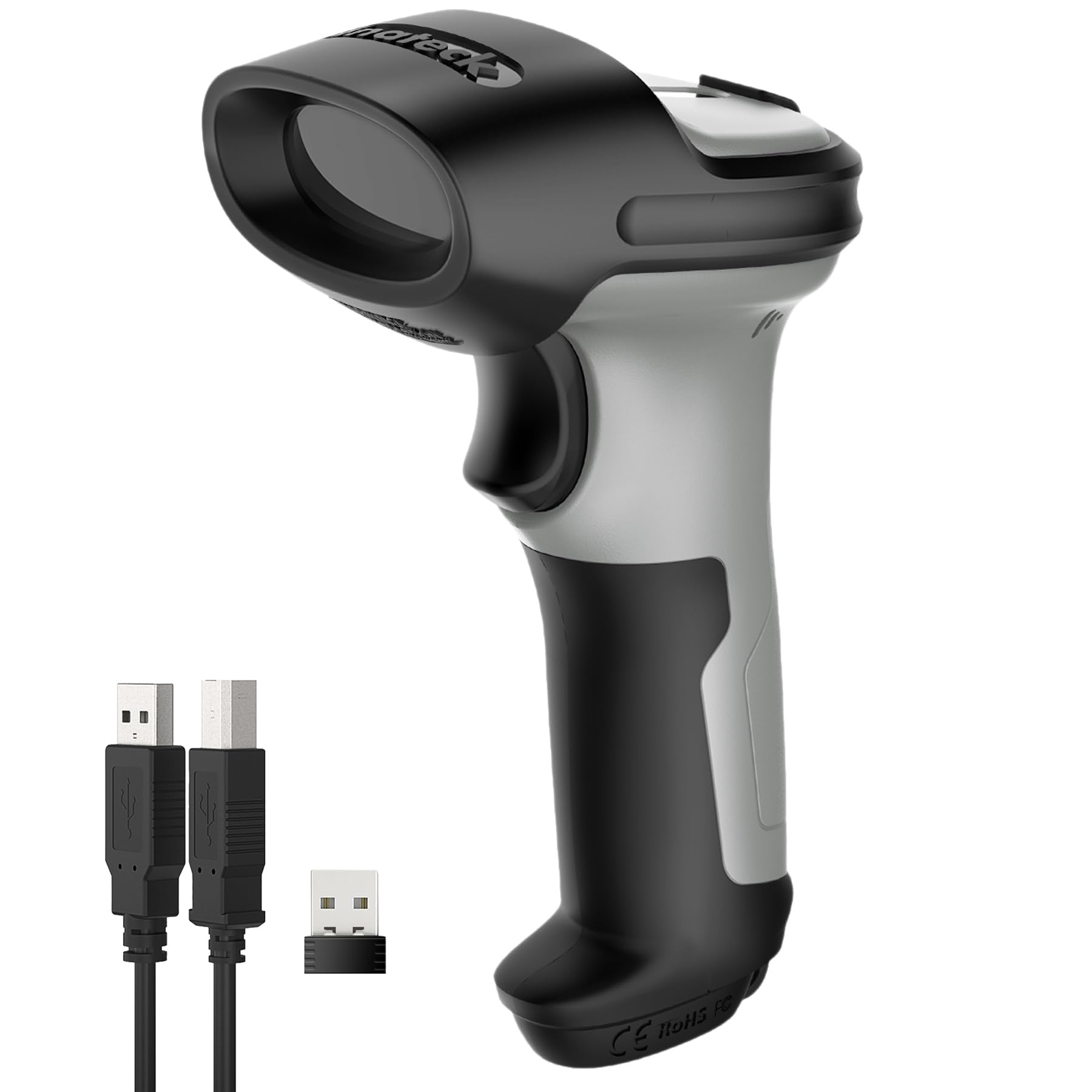 Inateck BCST-72 2D Bluetooth Barcode Scanner Kabelloser QR Code Scanner Wireless Handscanner mit AI APP SDK 180 Tage Standby